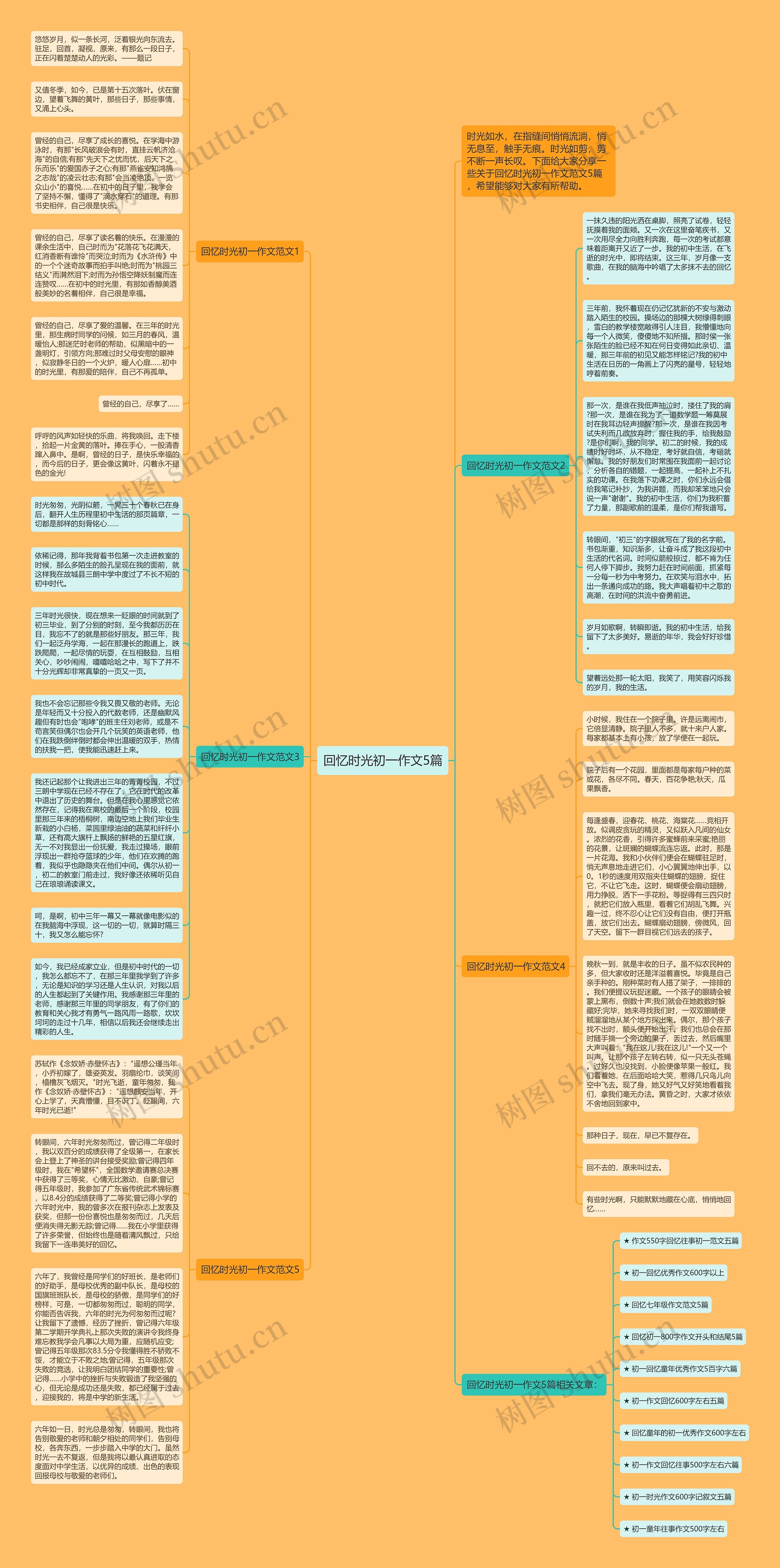 回忆时光初一作文5篇思维导图