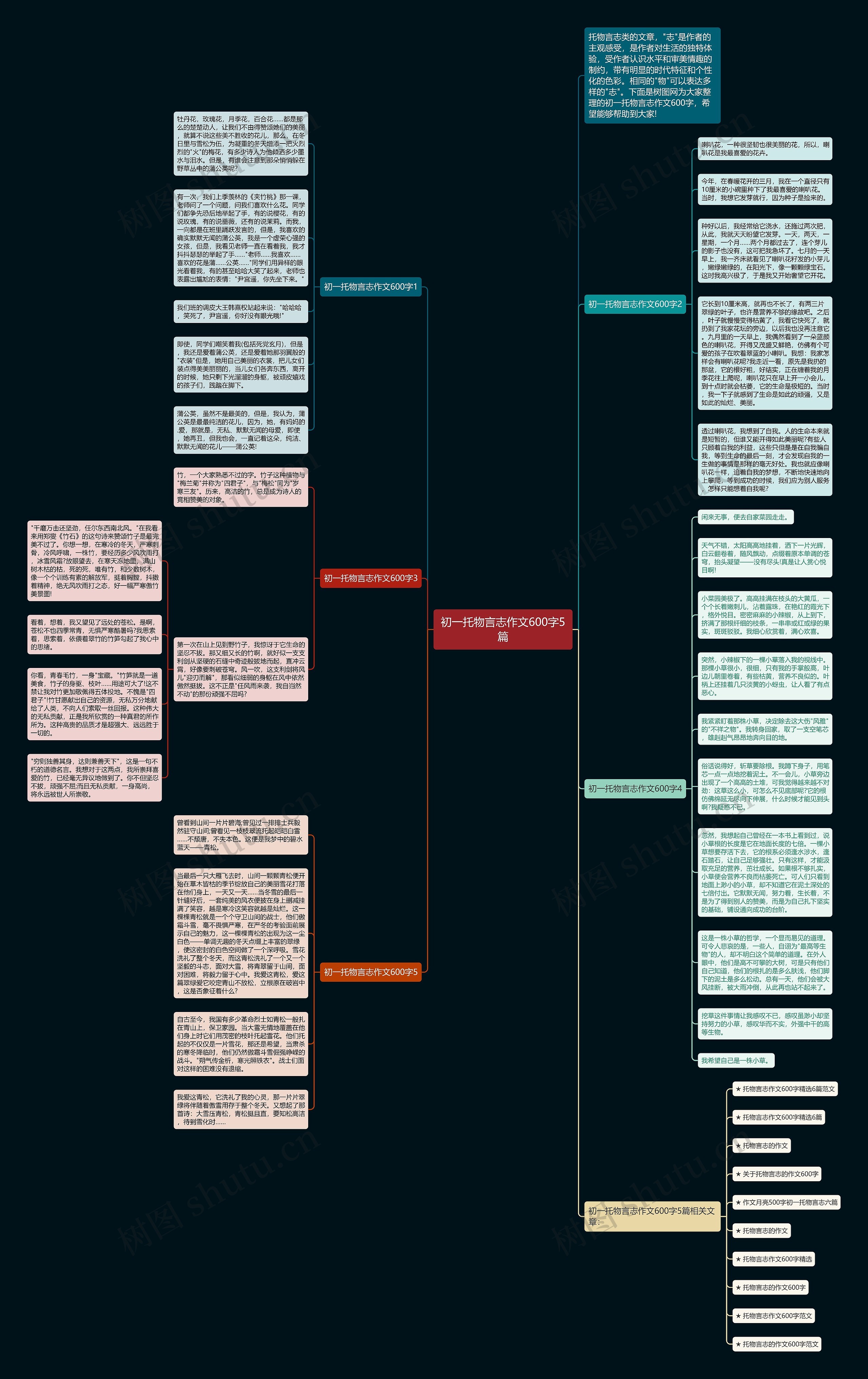 初一托物言志作文600字5篇思维导图