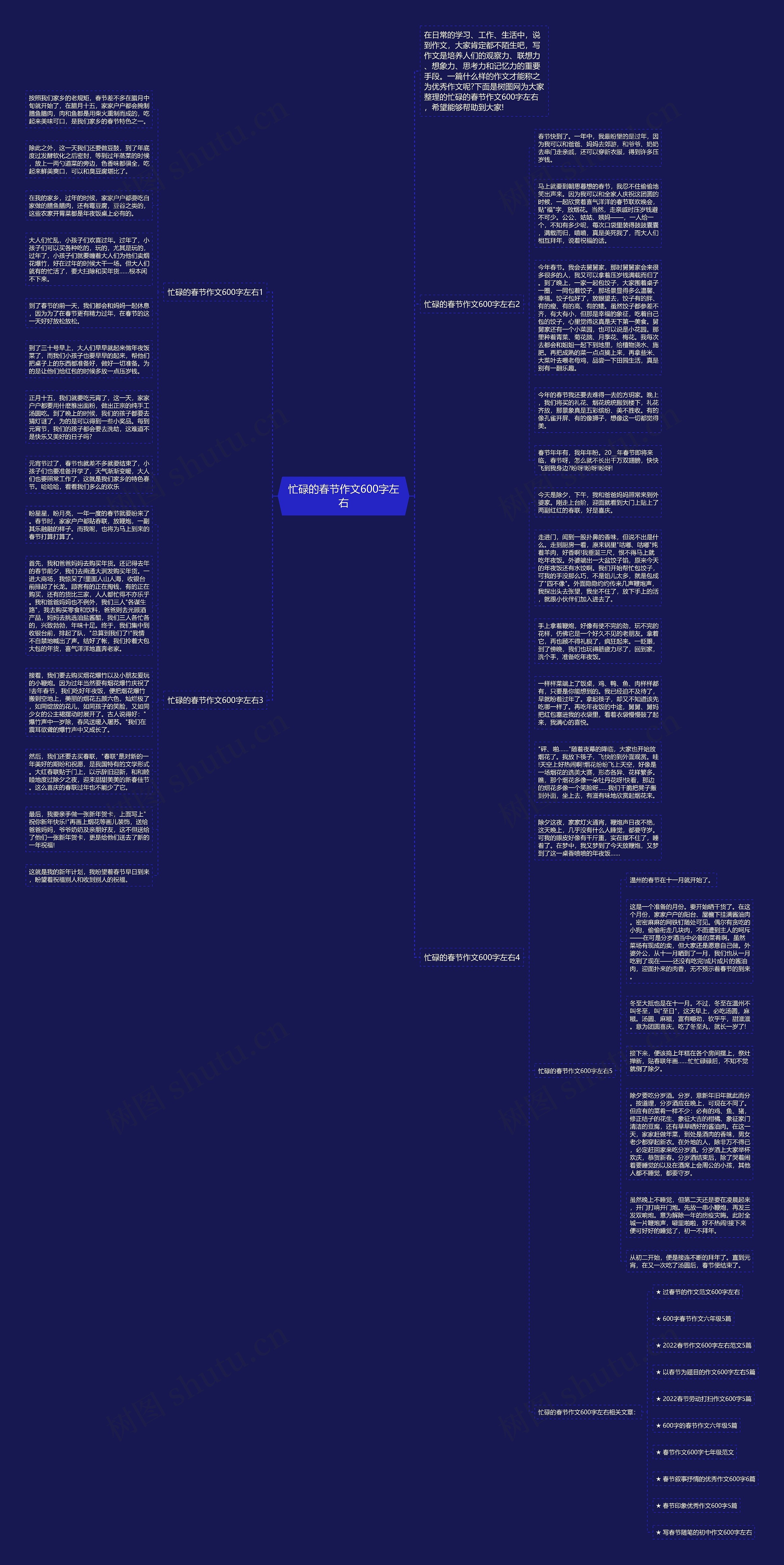 忙碌的春节作文600字左右思维导图