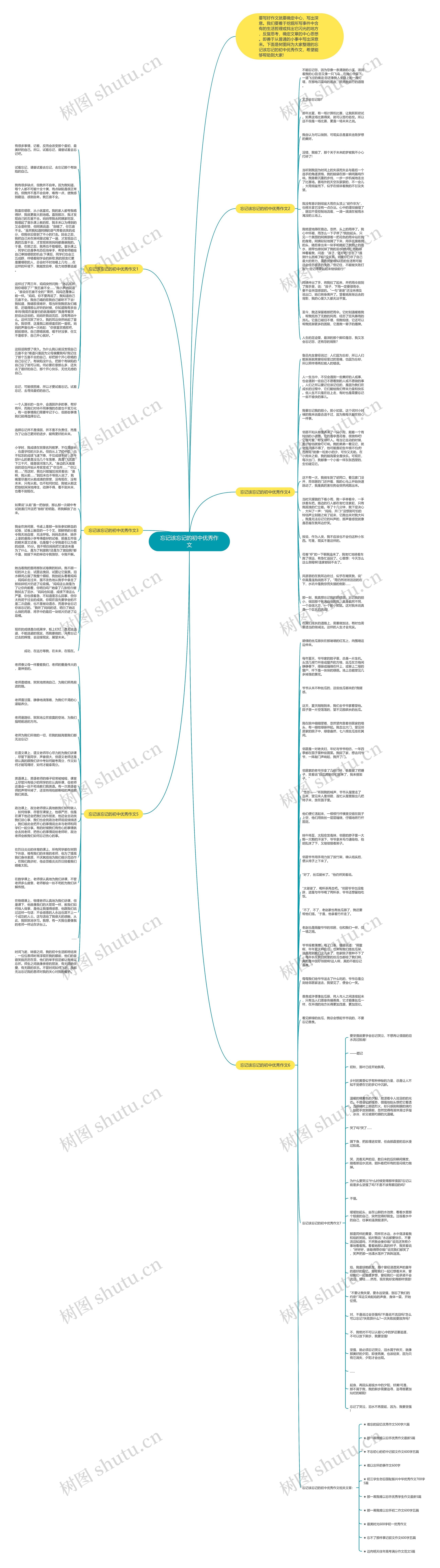 忘记该忘记的初中优秀作文思维导图
