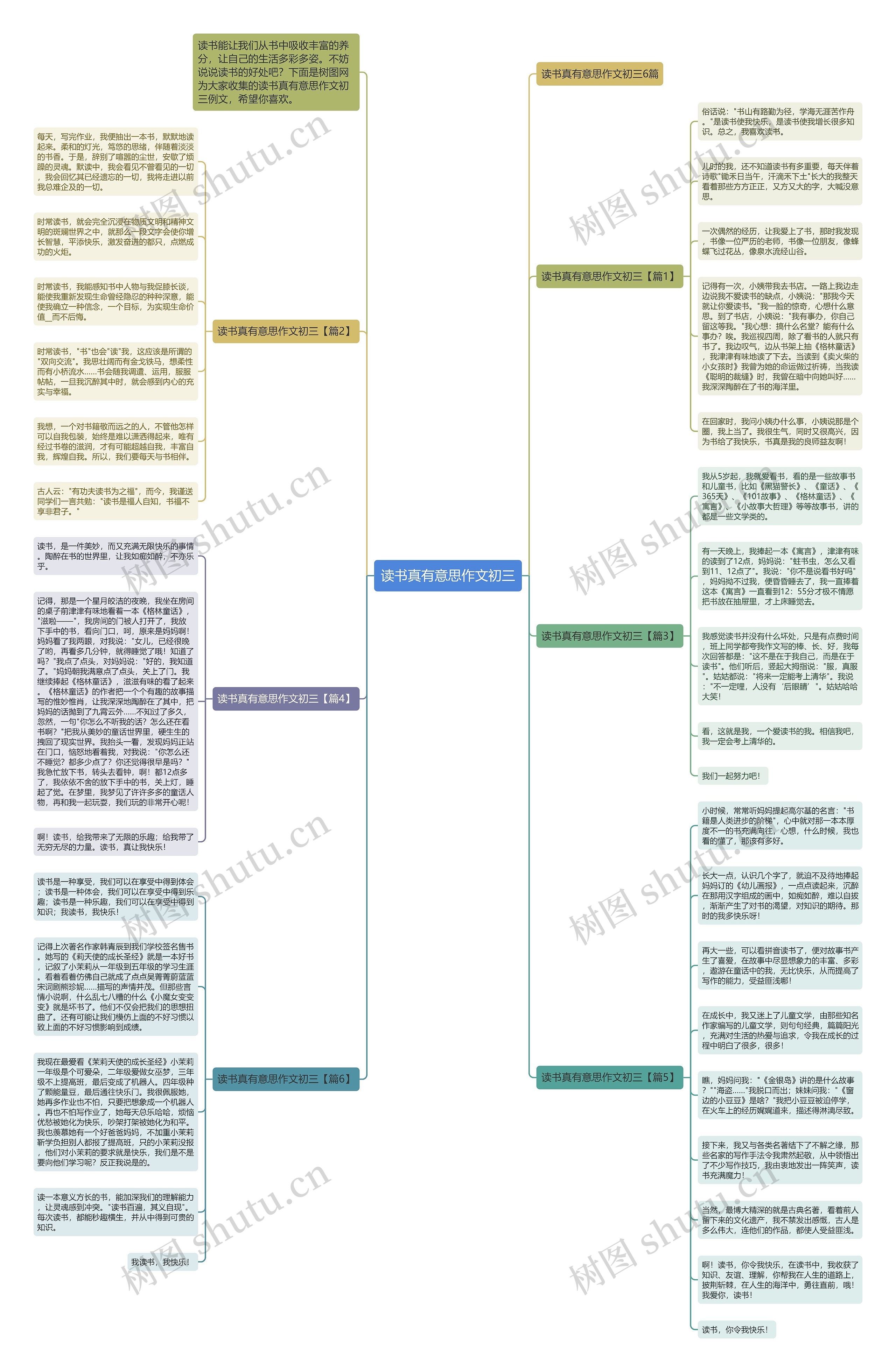 读书真有意思作文初三思维导图