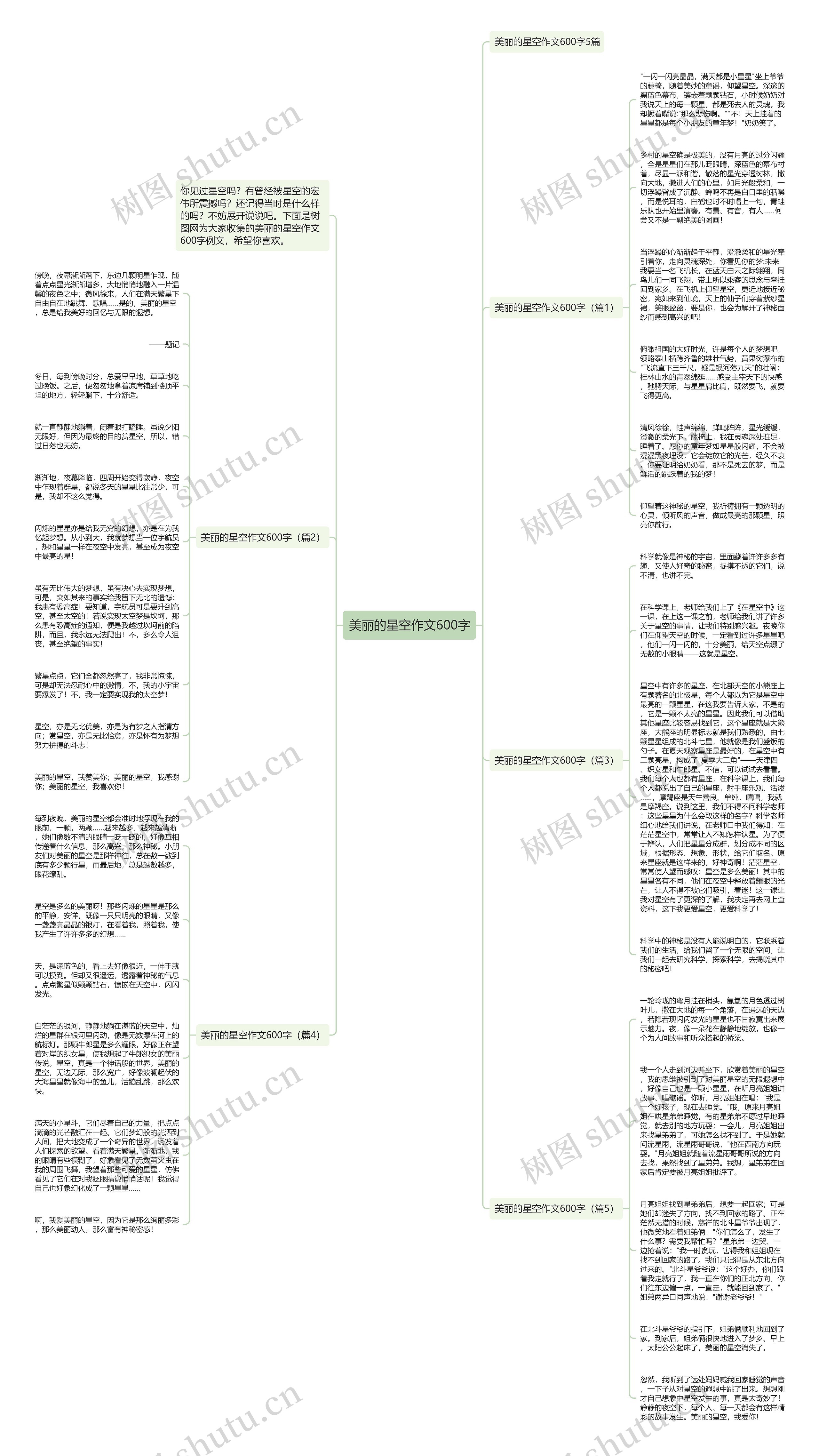 美丽的星空作文600字思维导图