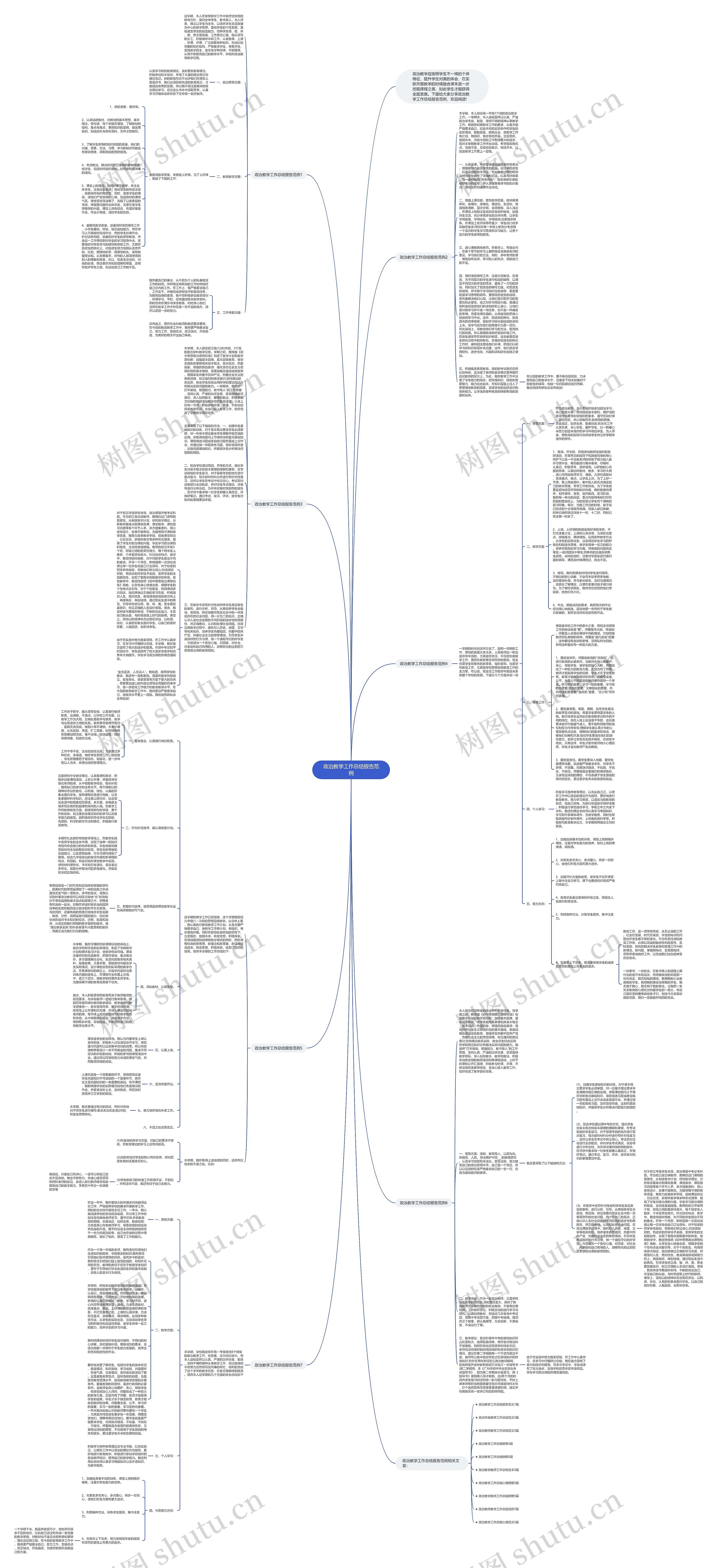 政治教学工作总结报告范例思维导图