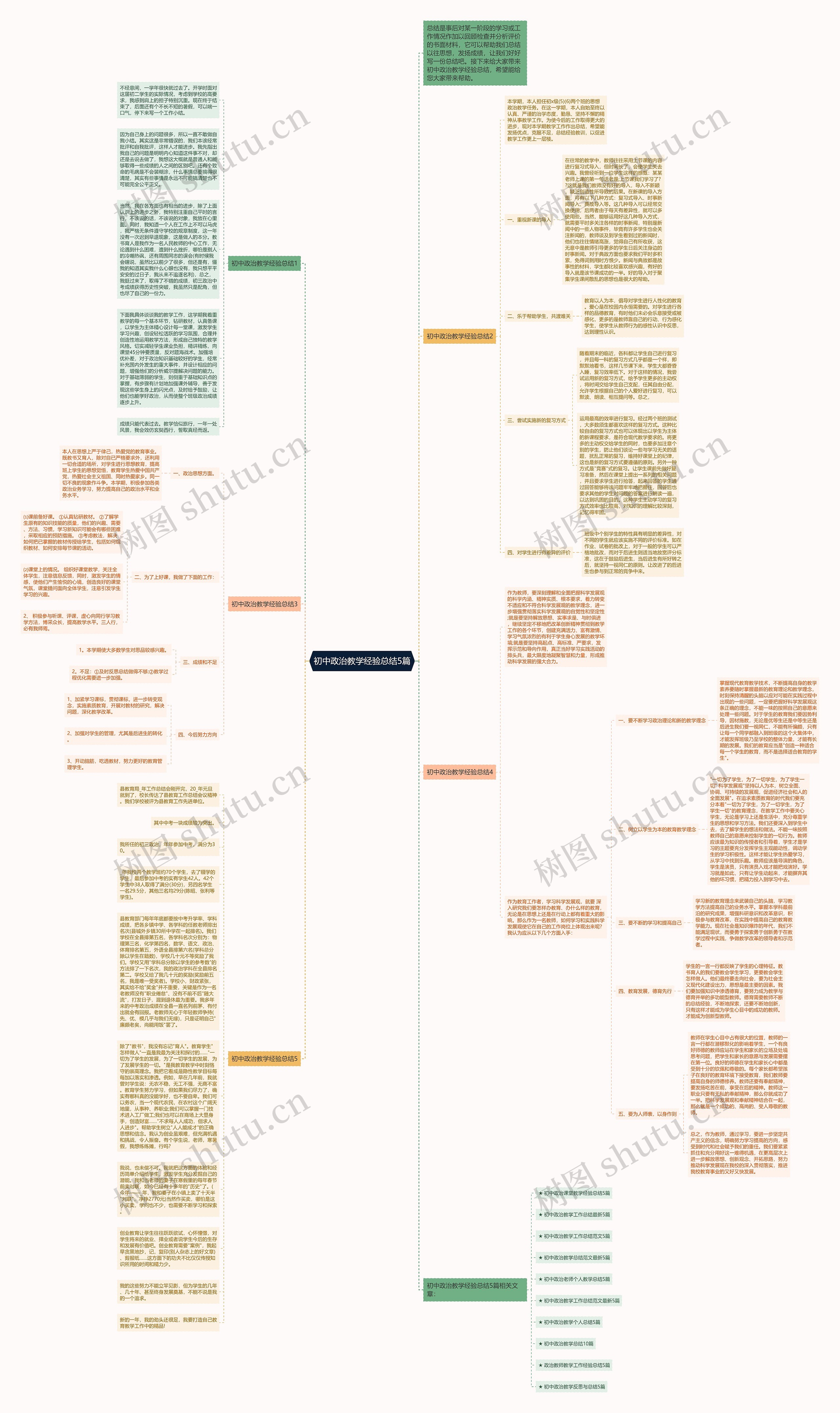 初中政治教学经验总结5篇思维导图