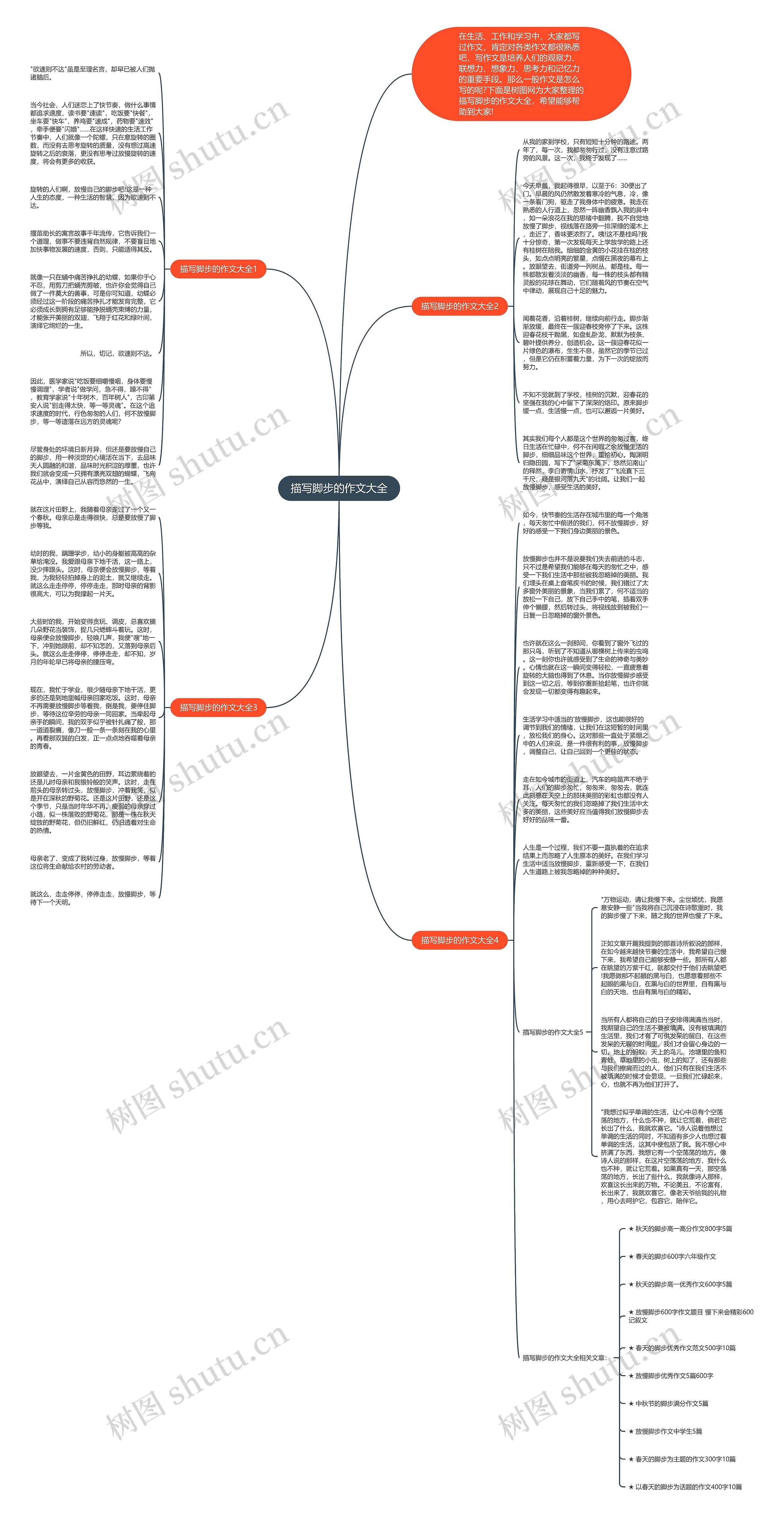描写脚步的作文大全思维导图