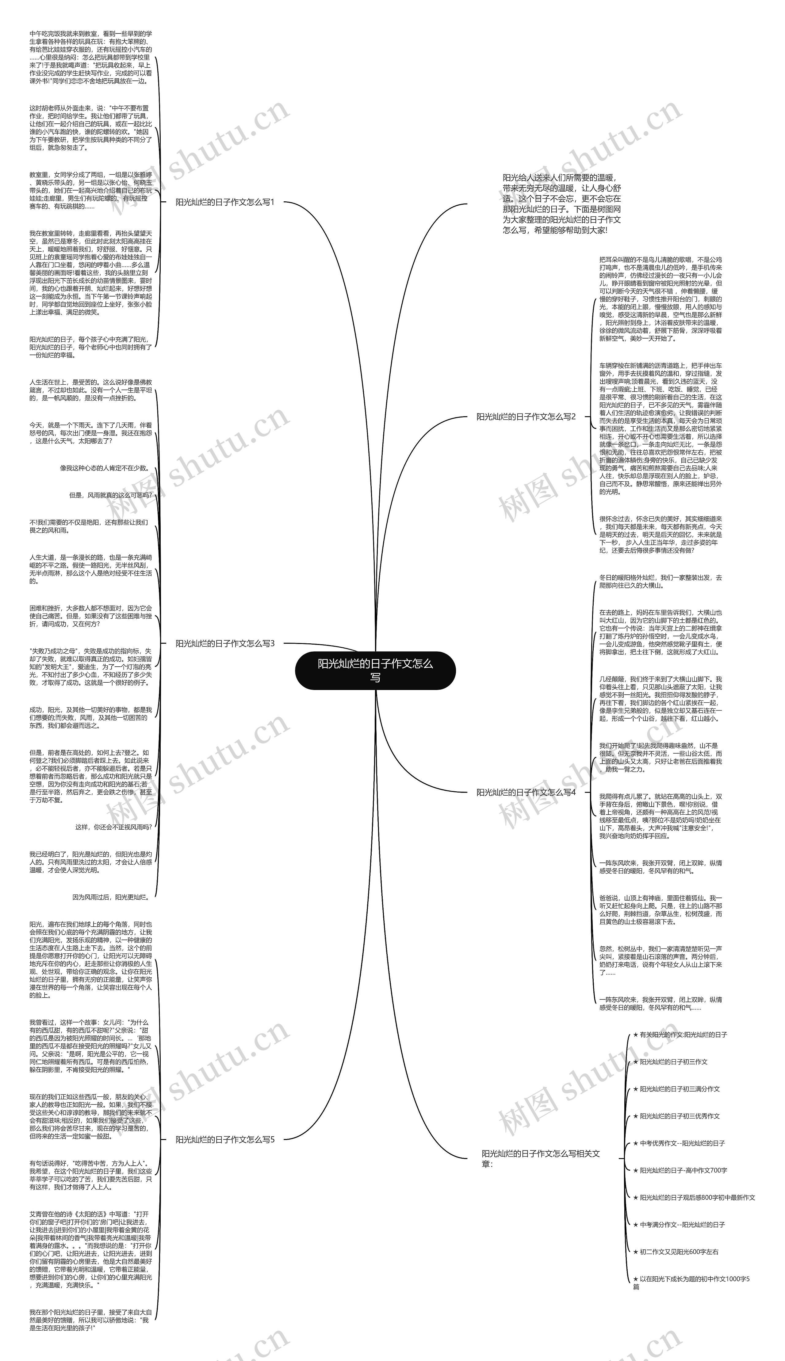 阳光灿烂的日子作文怎么写思维导图