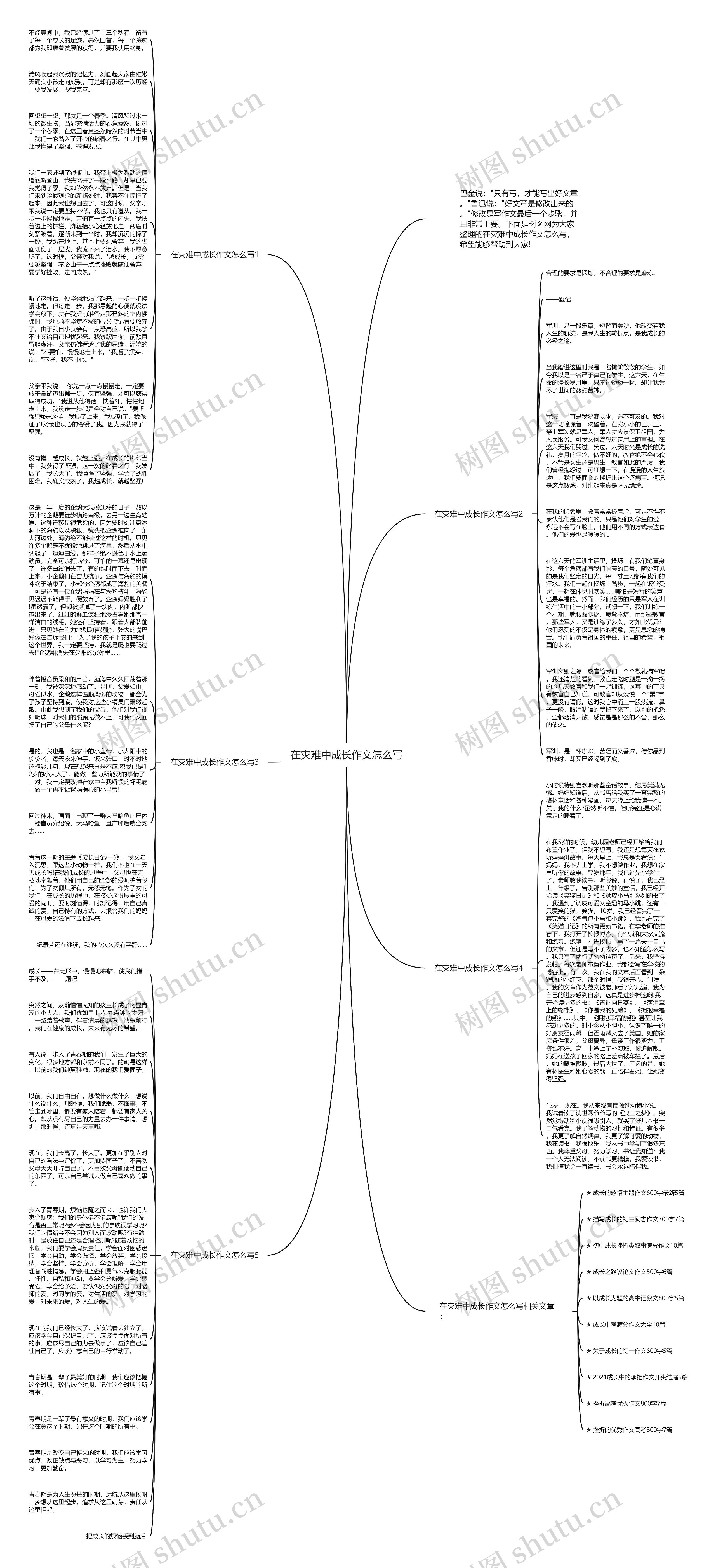 在灾难中成长作文怎么写思维导图