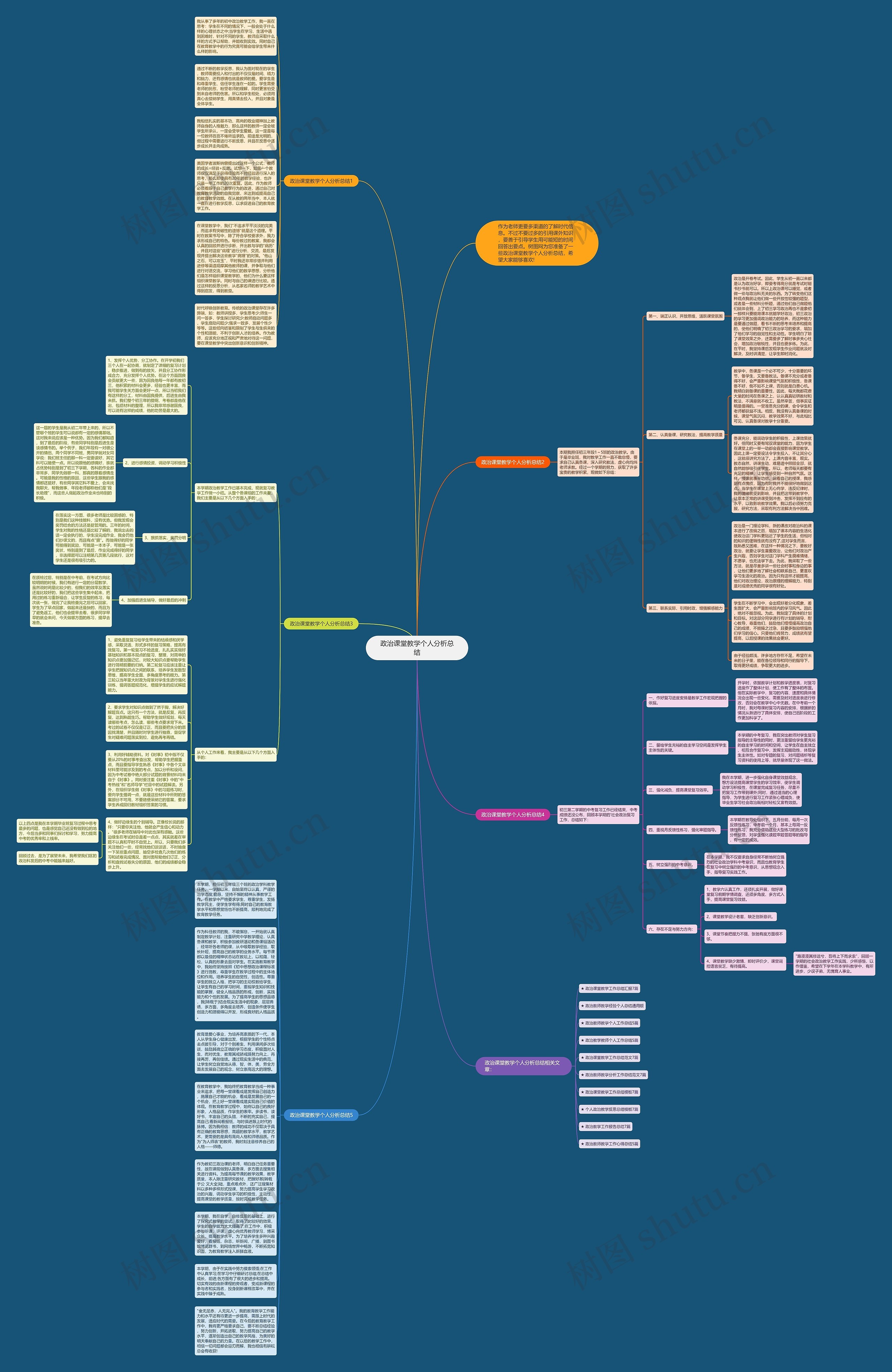 政治课堂教学个人分析总结思维导图