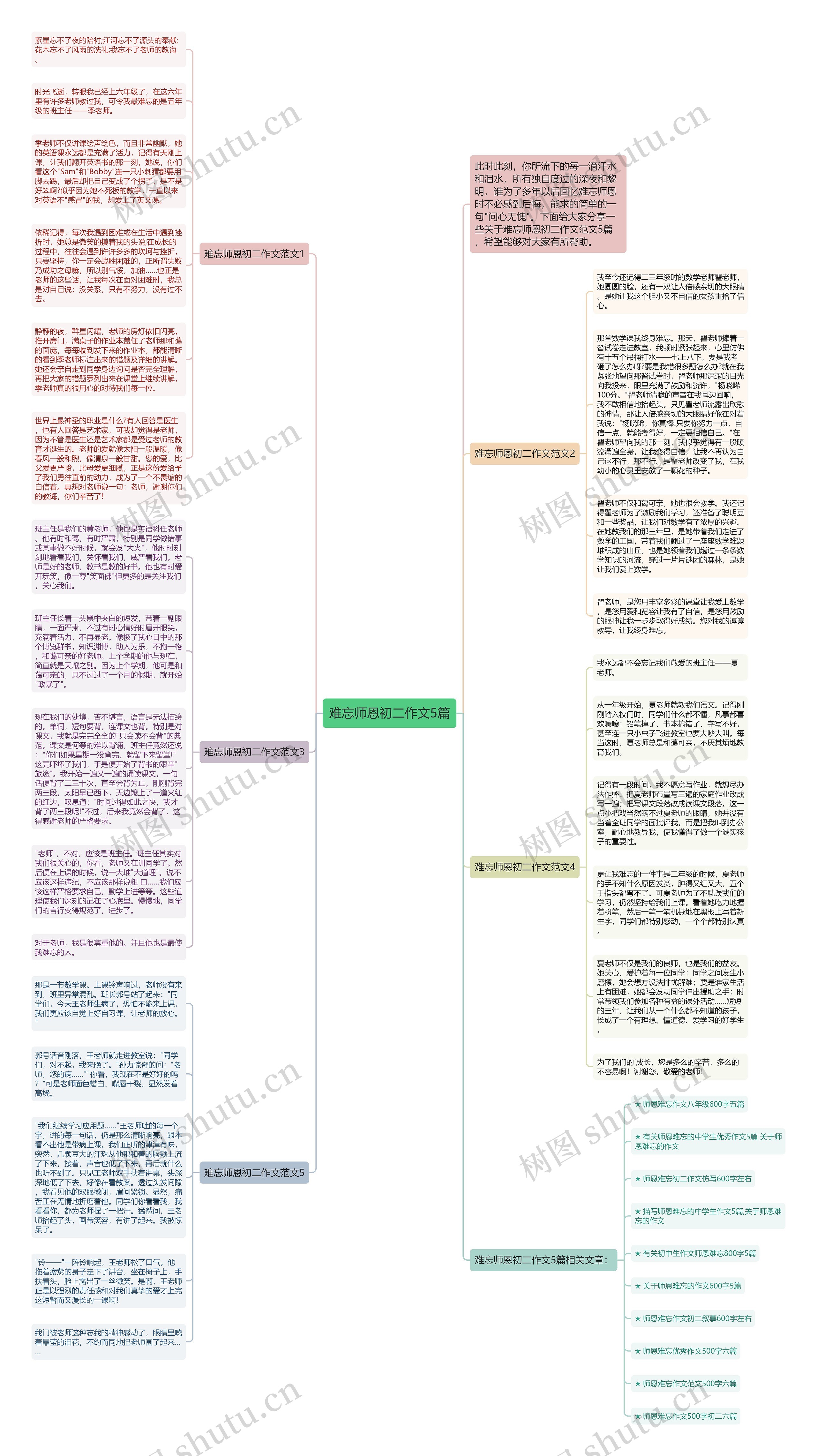 难忘师恩初二作文5篇思维导图