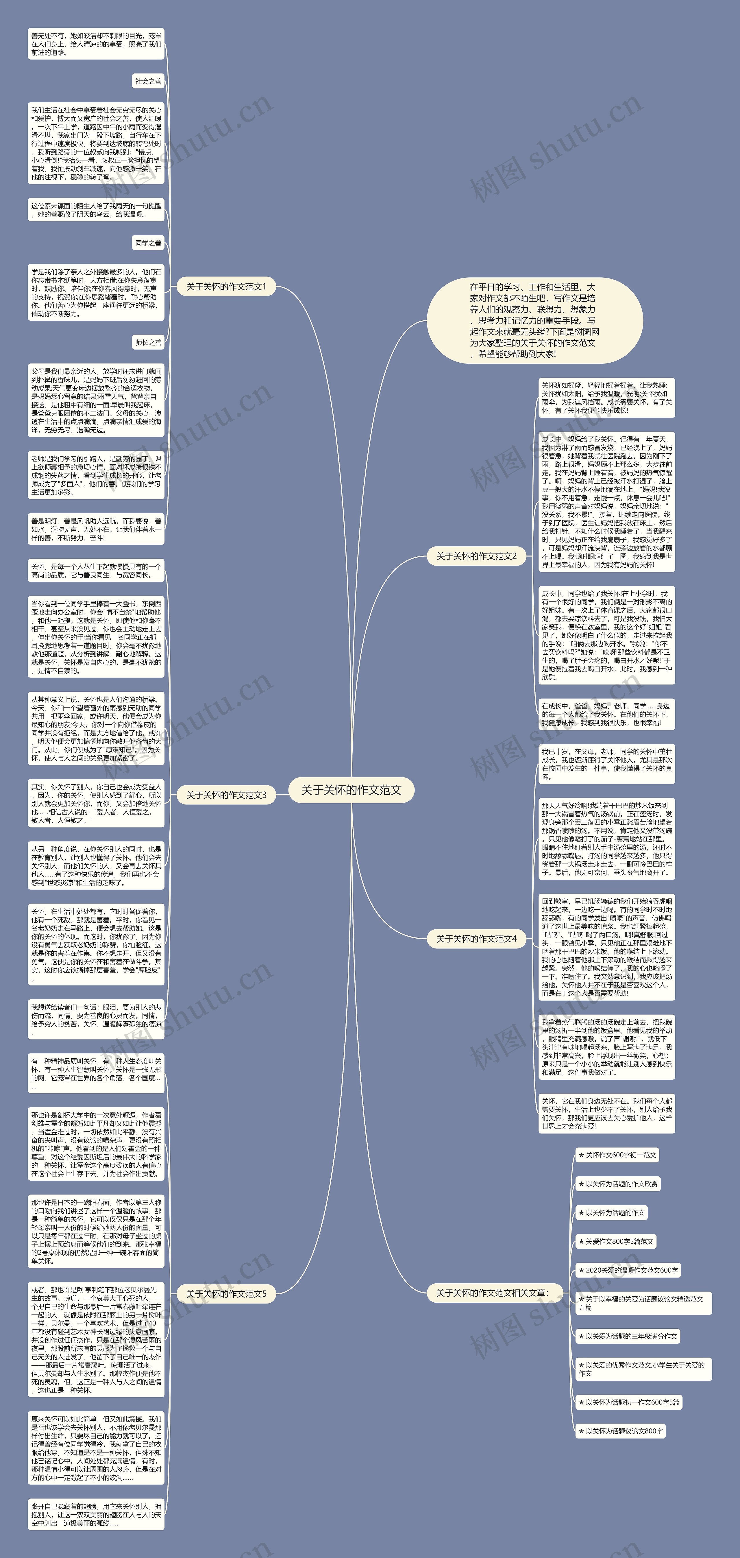 关于关怀的作文范文思维导图