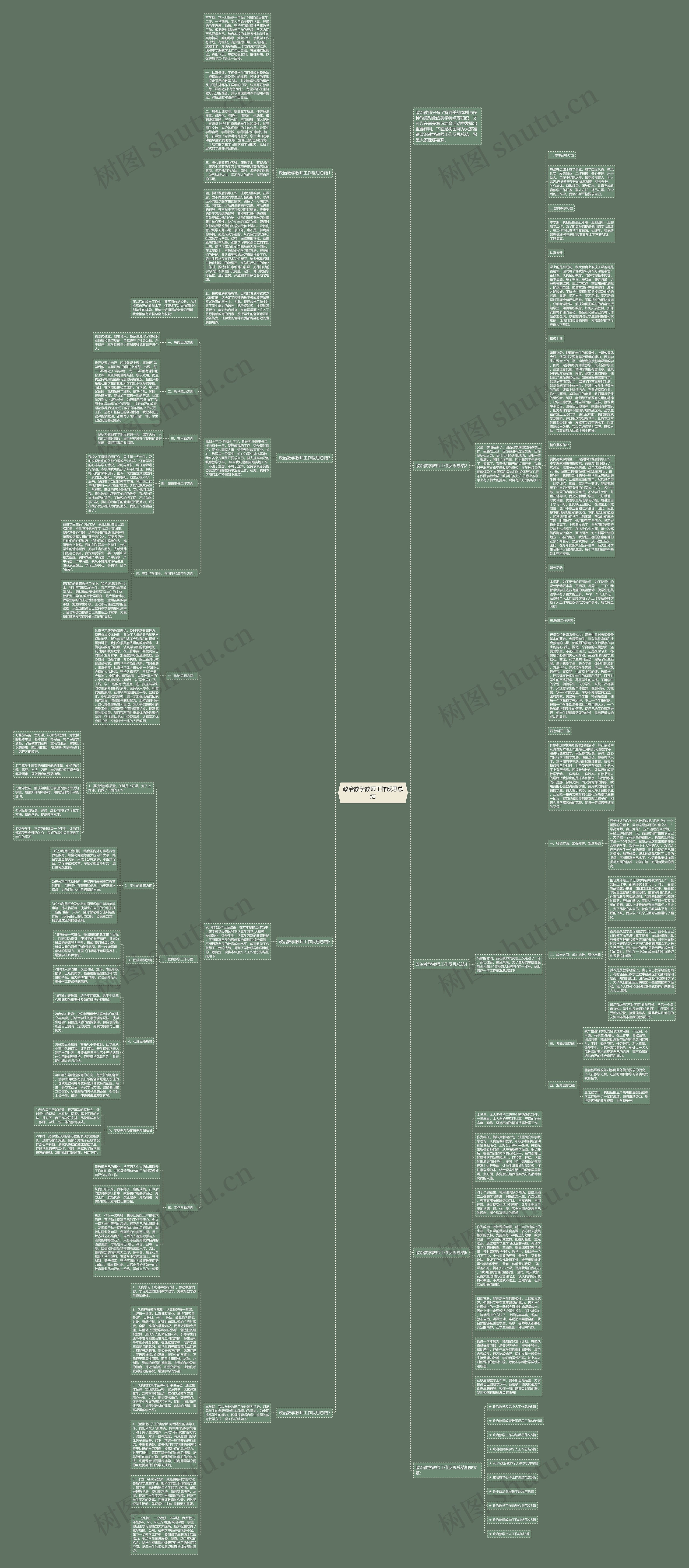 政治教学教师工作反思总结思维导图