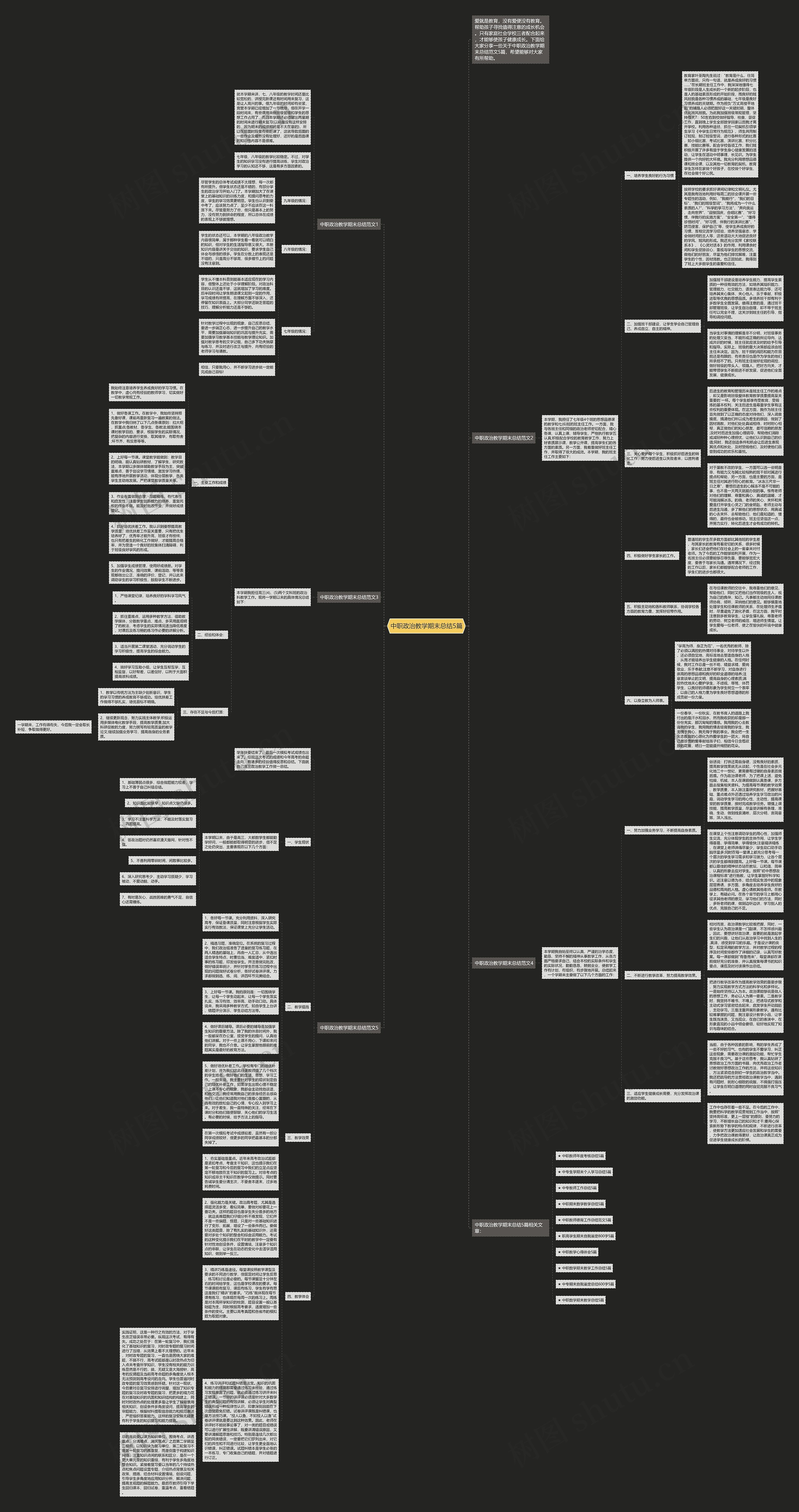 中职政治教学期末总结5篇思维导图