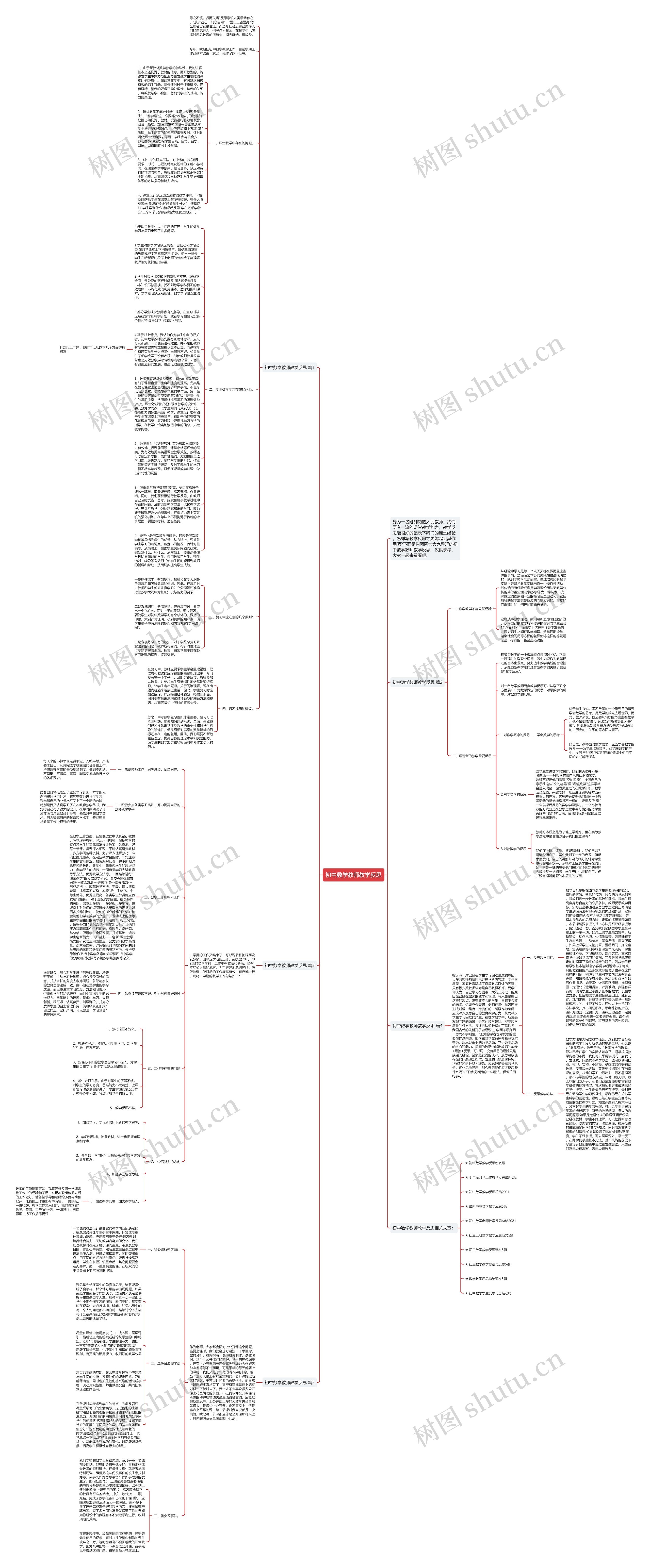 初中数学教师教学反思思维导图