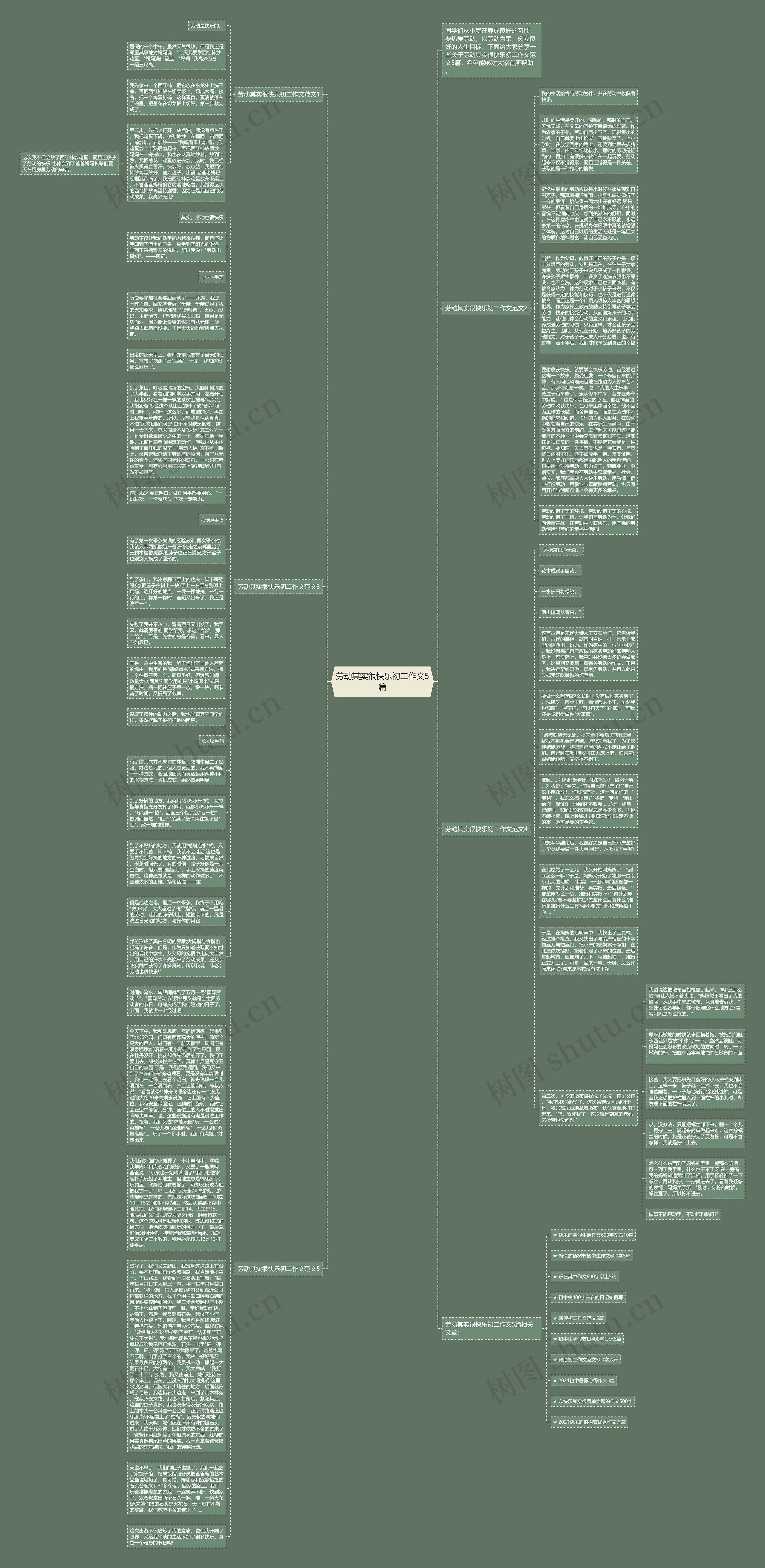 劳动其实很快乐初二作文5篇思维导图