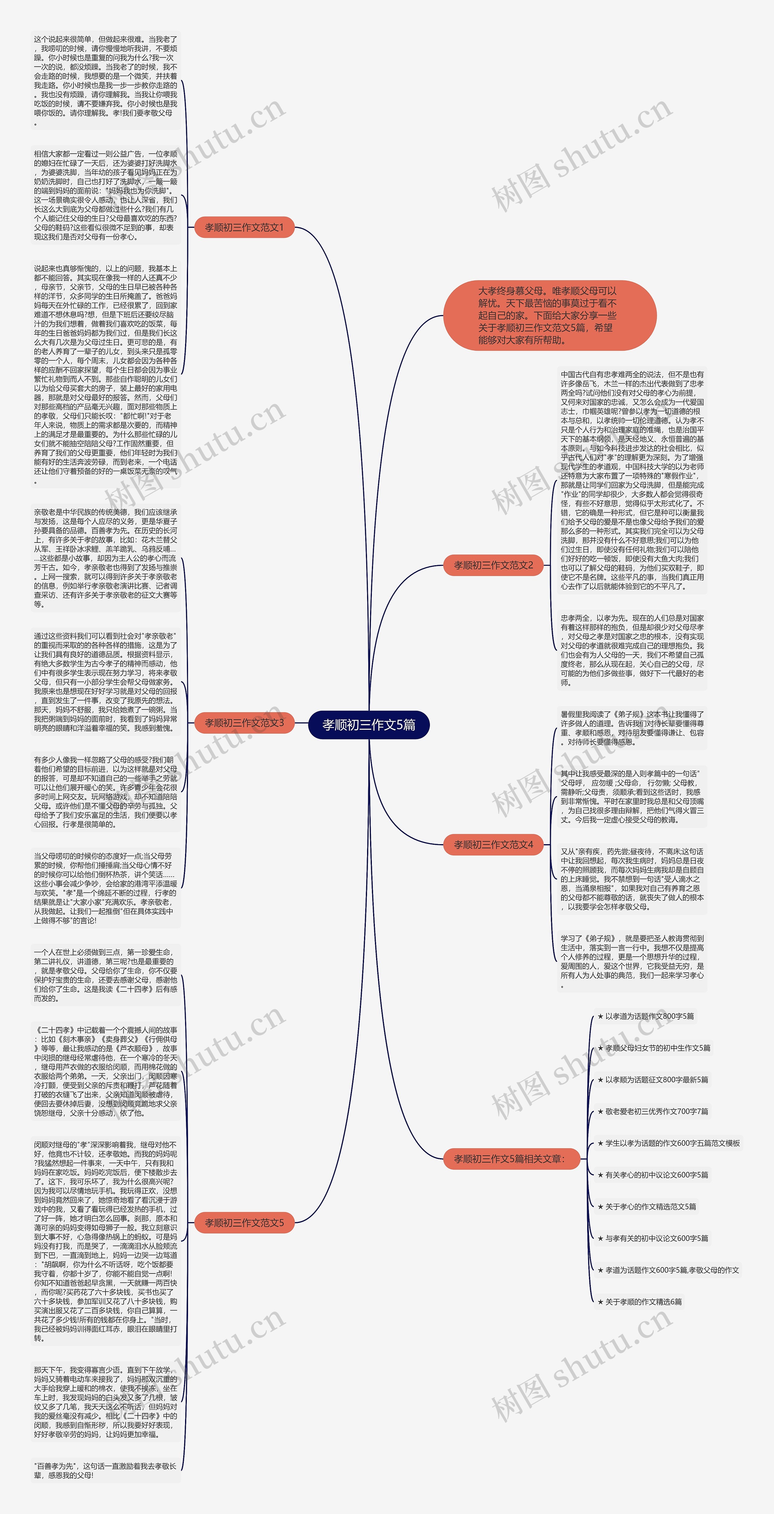孝顺初三作文5篇思维导图