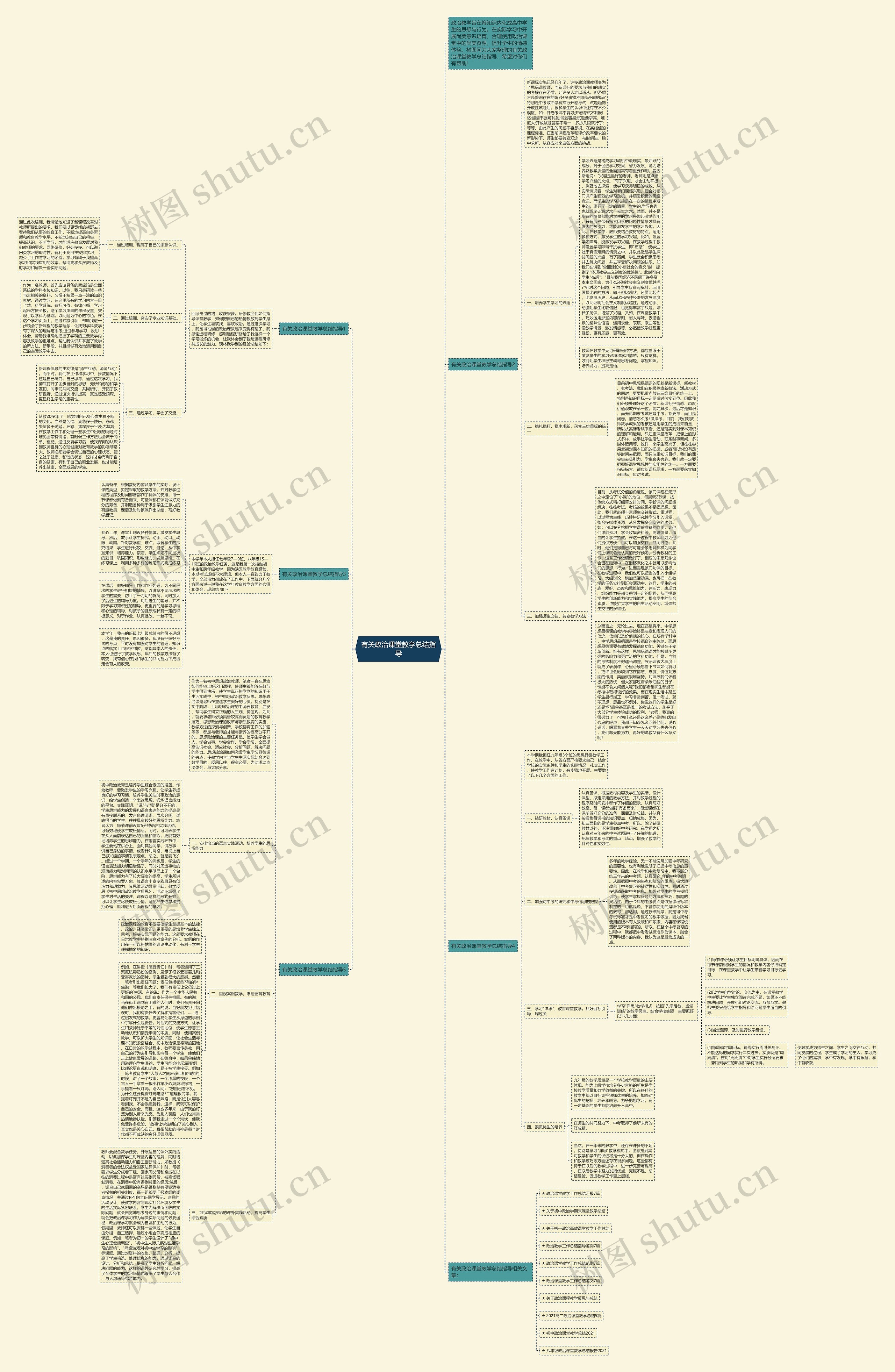 有关政治课堂教学总结指导思维导图