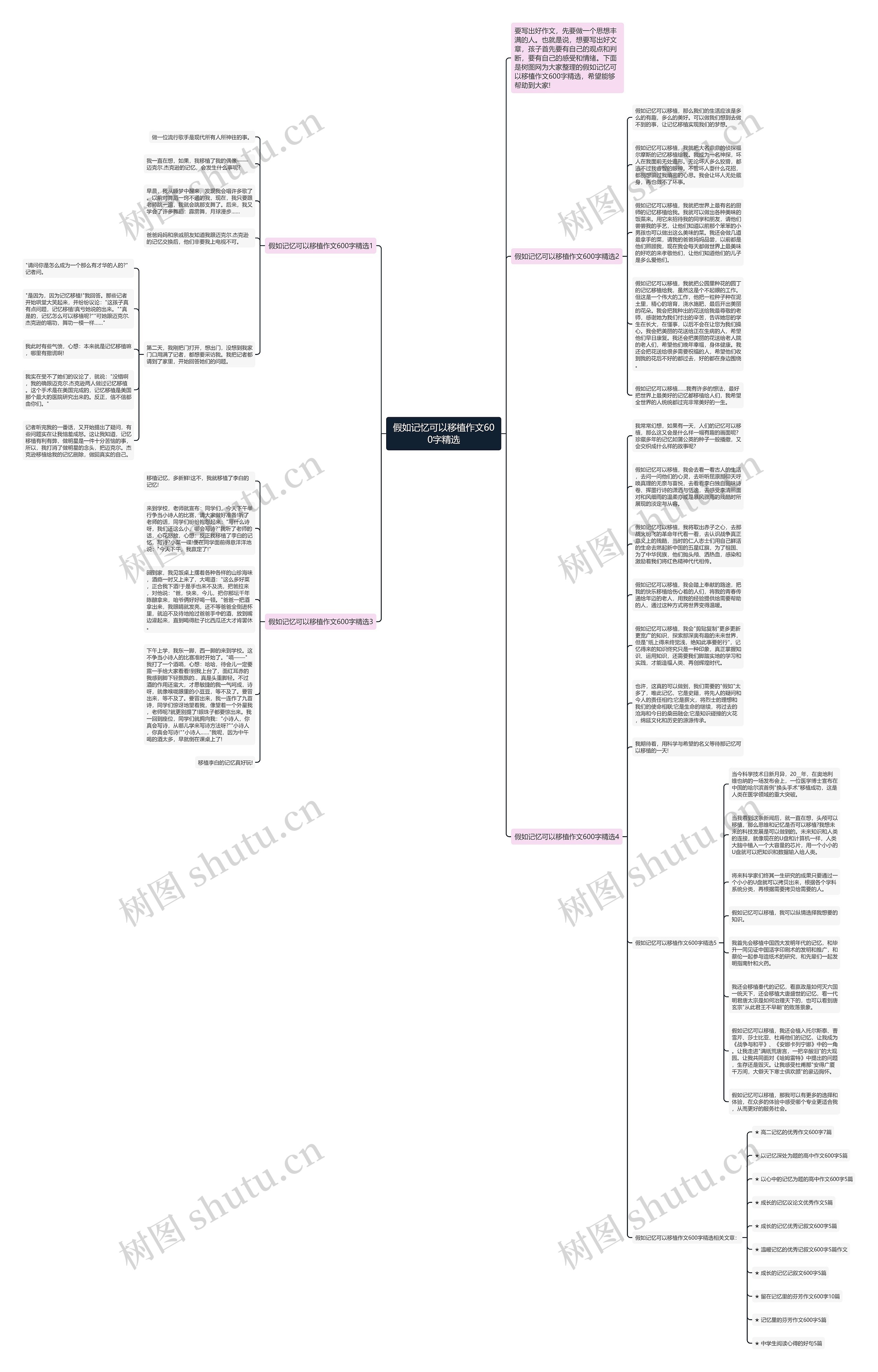 假如记忆可以移植作文600字精选思维导图