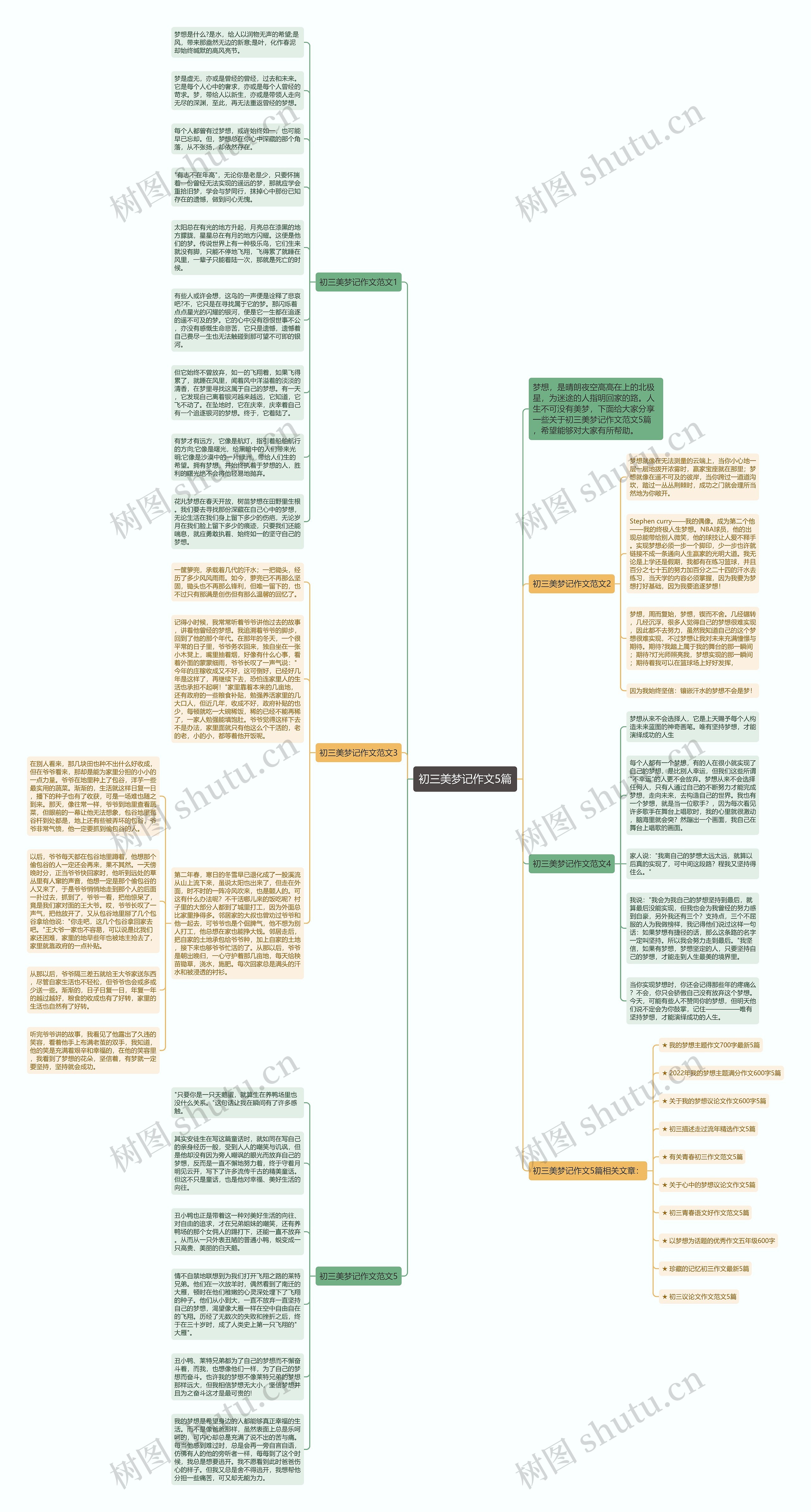 初三美梦记作文5篇思维导图