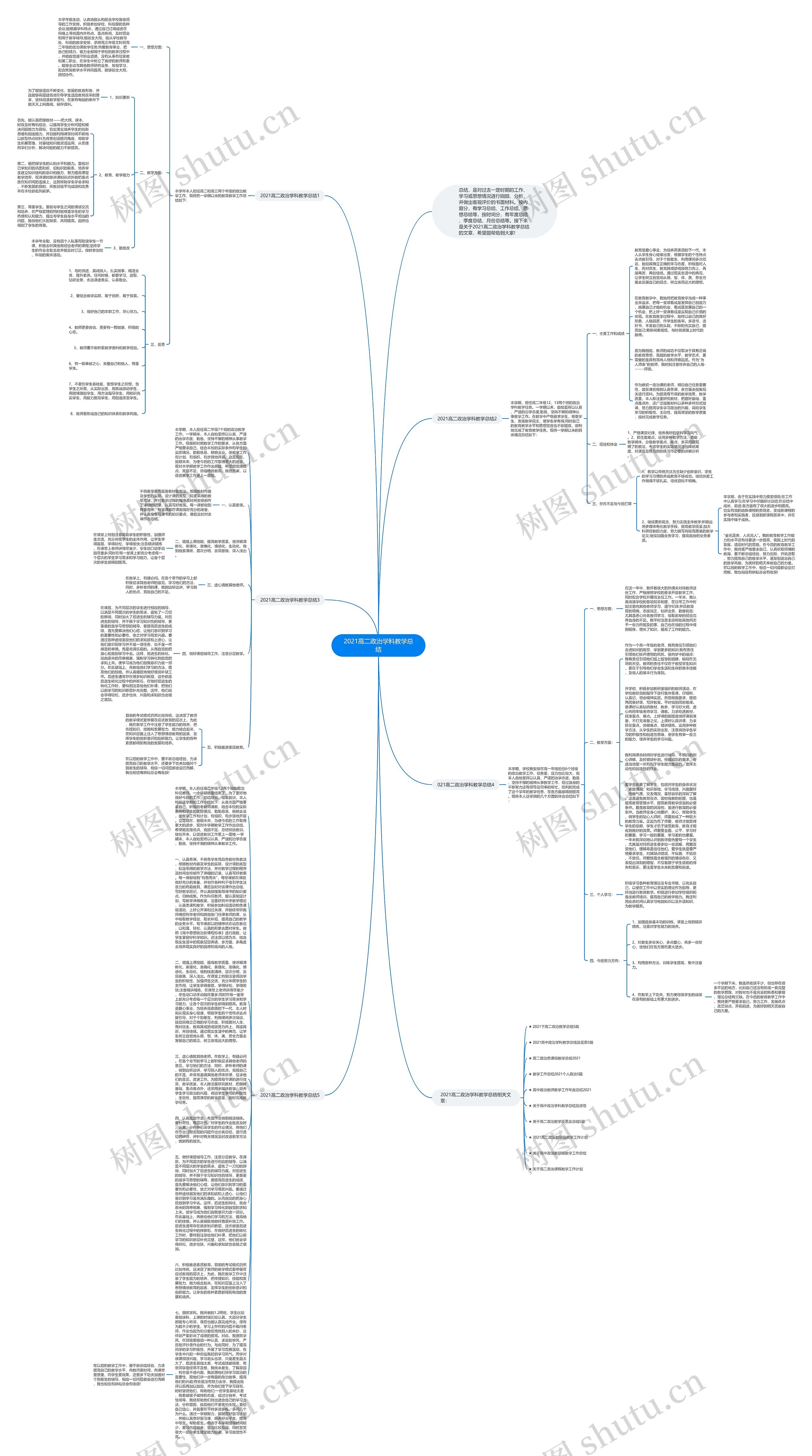 2021高二政治学科教学总结思维导图