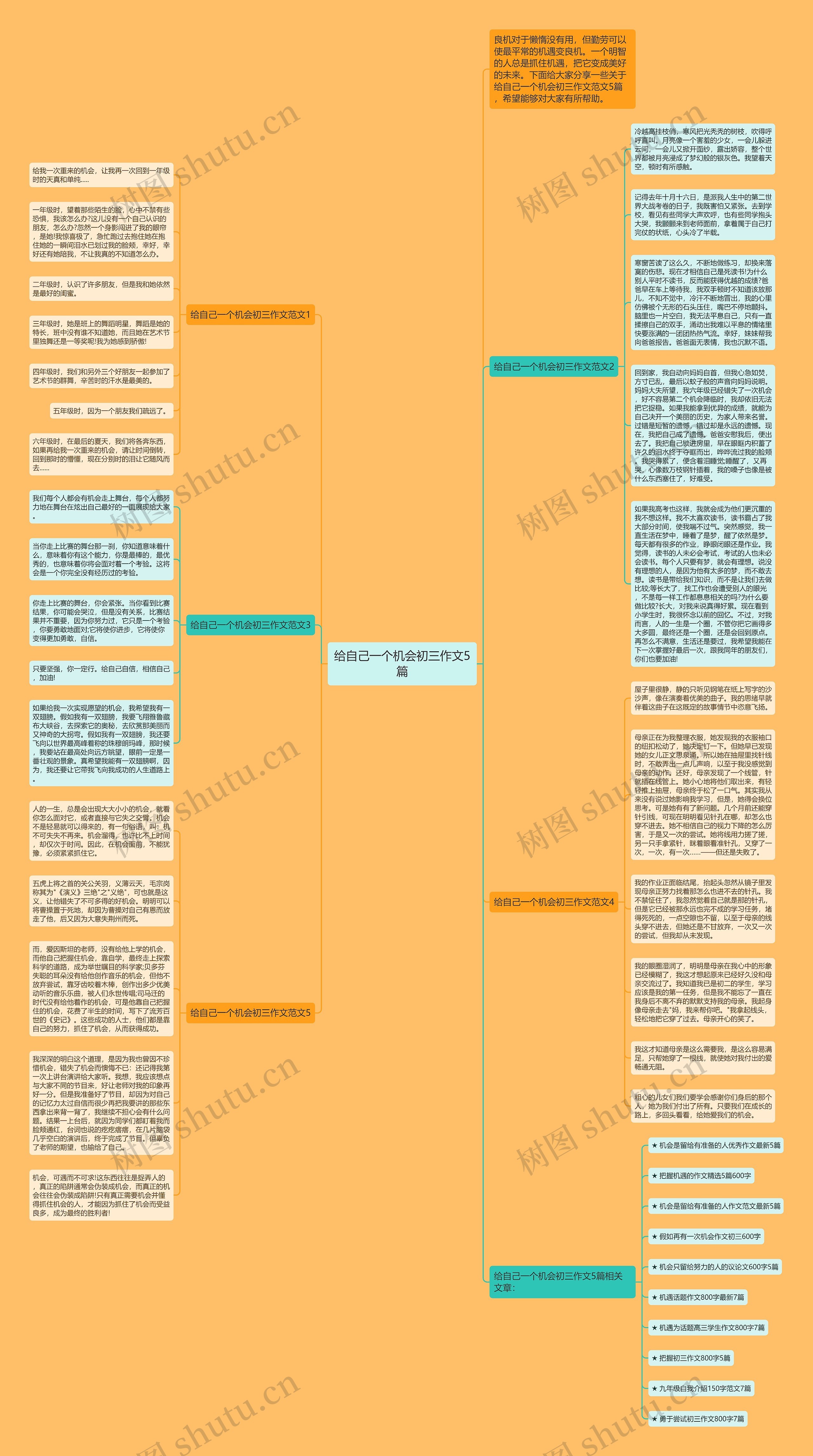 给自己一个机会初三作文5篇思维导图