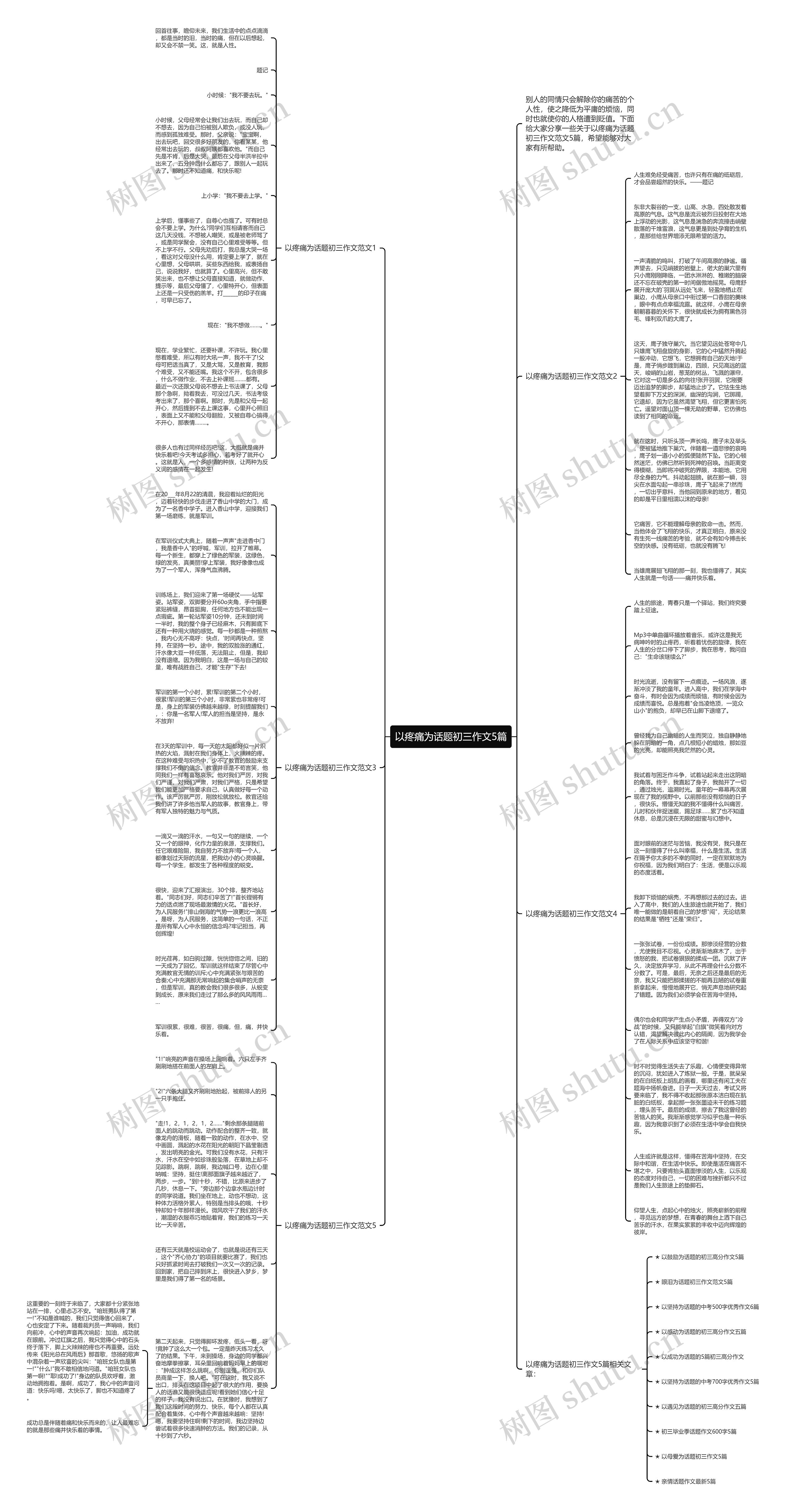 以疼痛为话题初三作文5篇思维导图