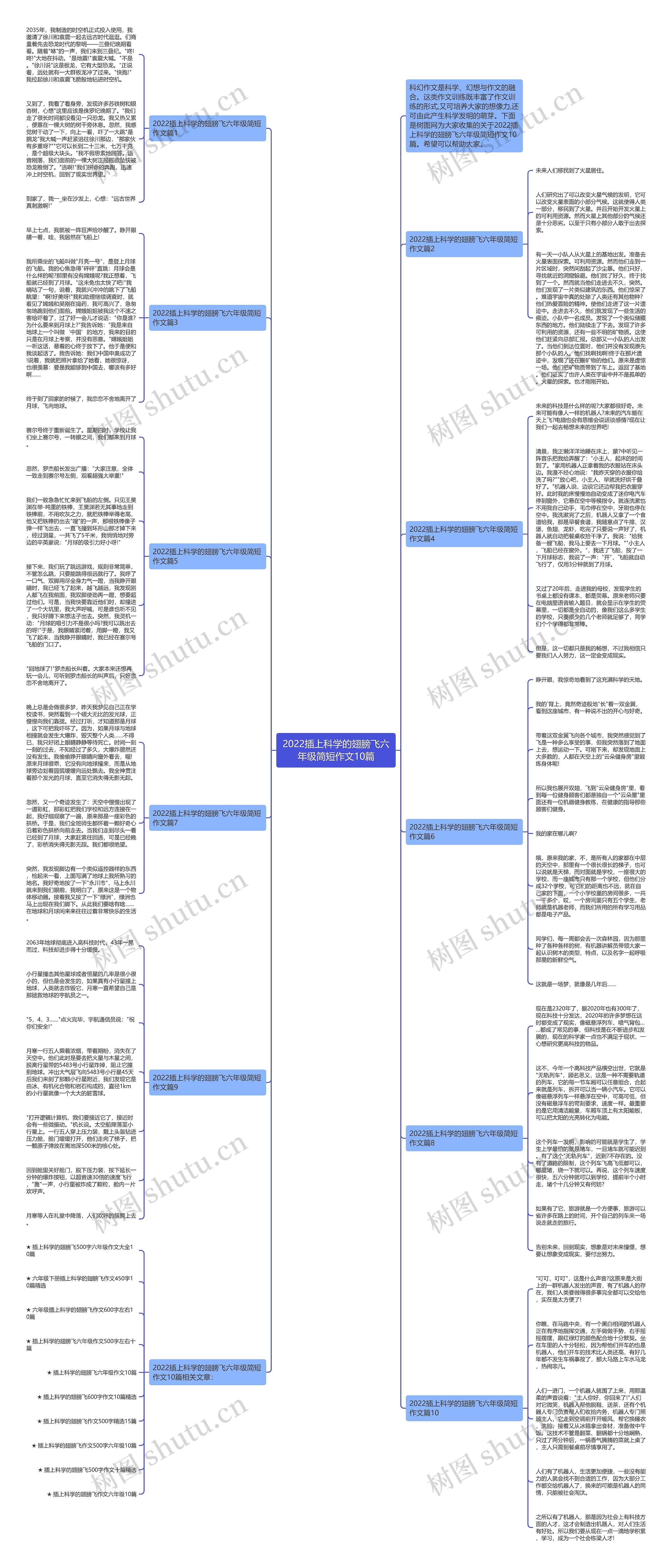 2022插上科学的翅膀飞六年级简短作文10篇思维导图
