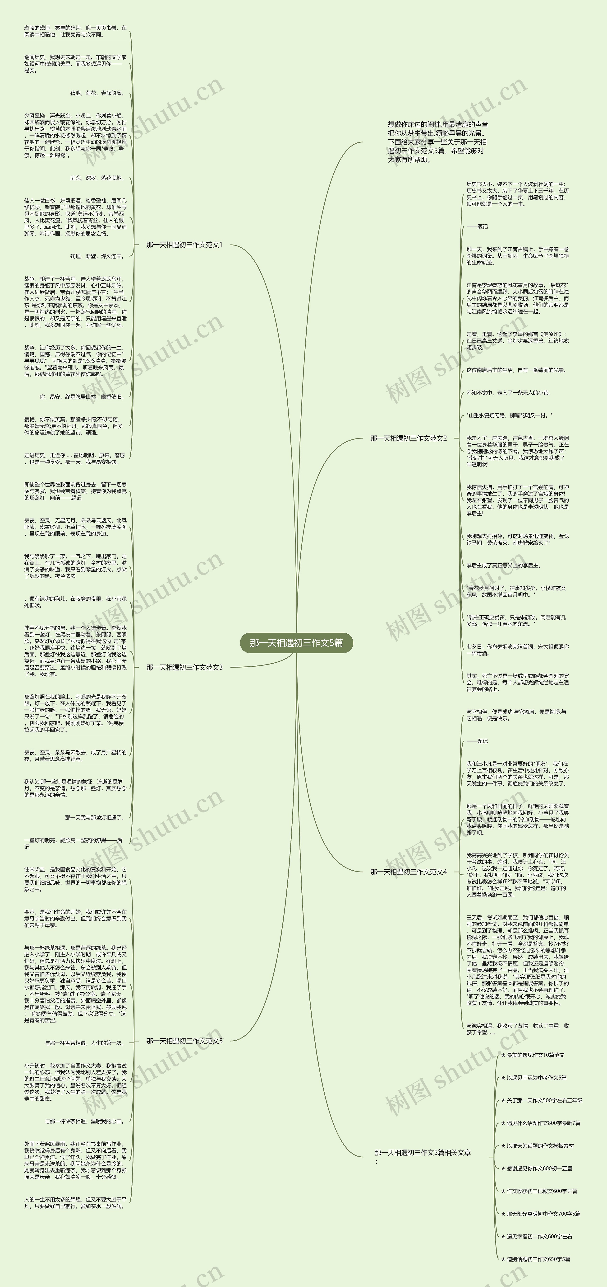 那一天相遇初三作文5篇思维导图