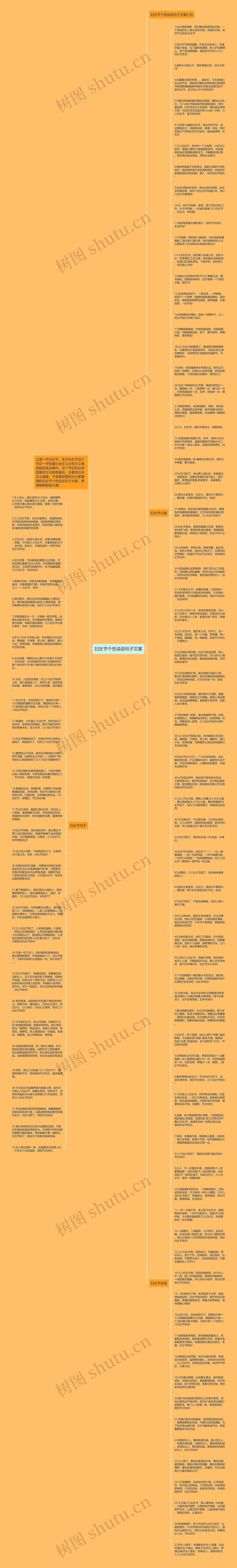 妇女节个性说说句子文案思维导图