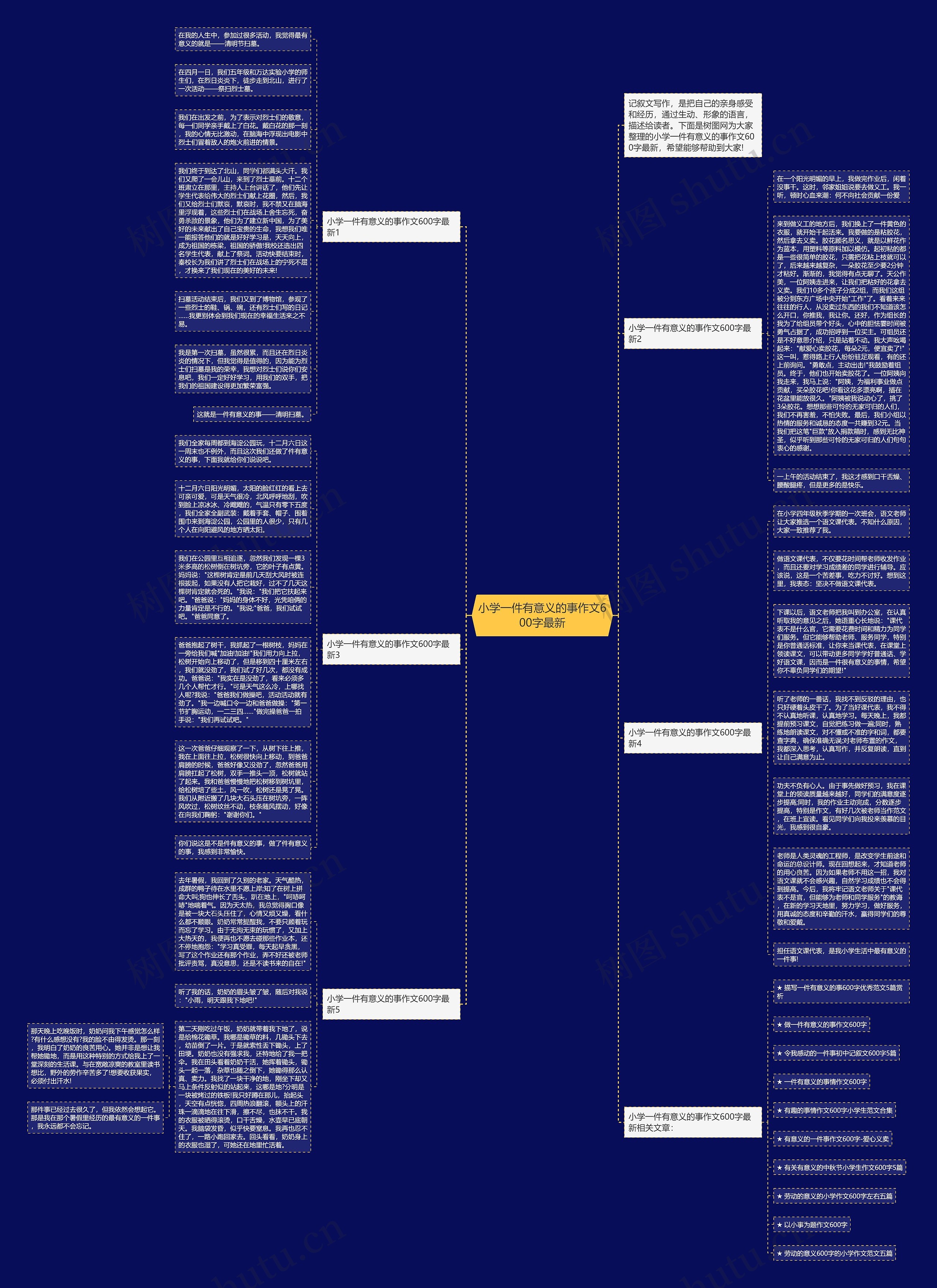 小学一件有意义的事作文600字最新思维导图