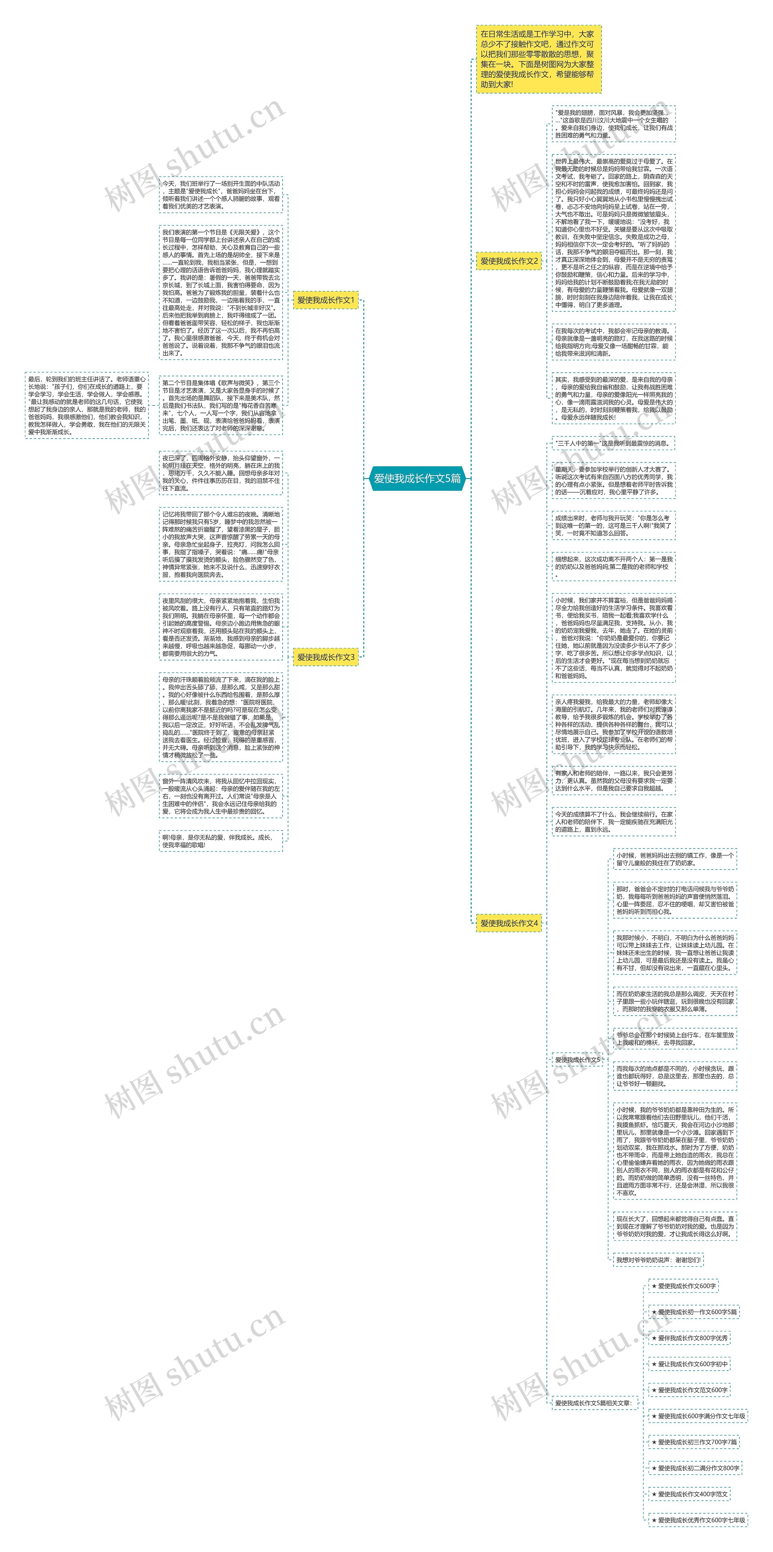 爱使我成长作文5篇思维导图