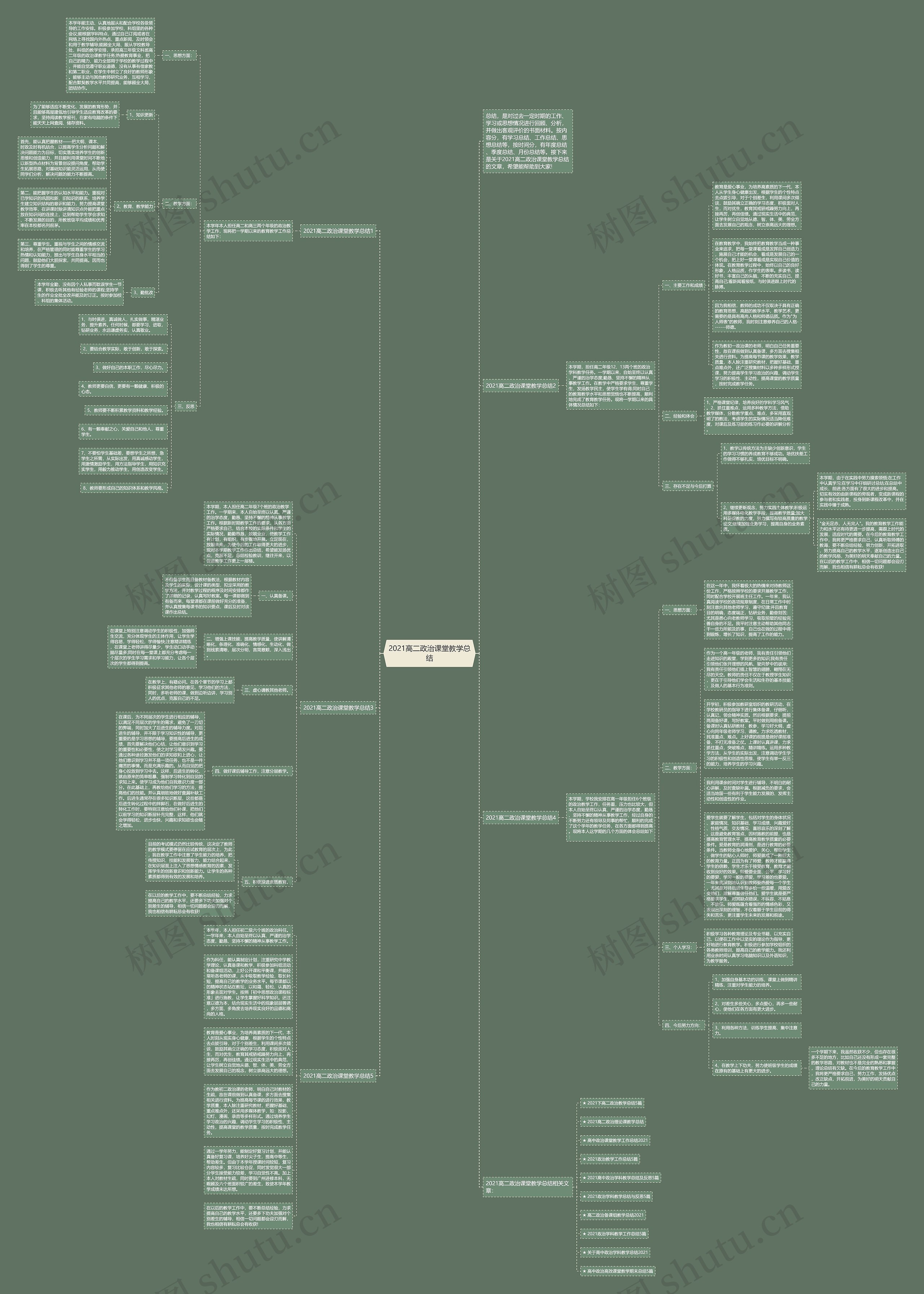 2021高二政治课堂教学总结思维导图