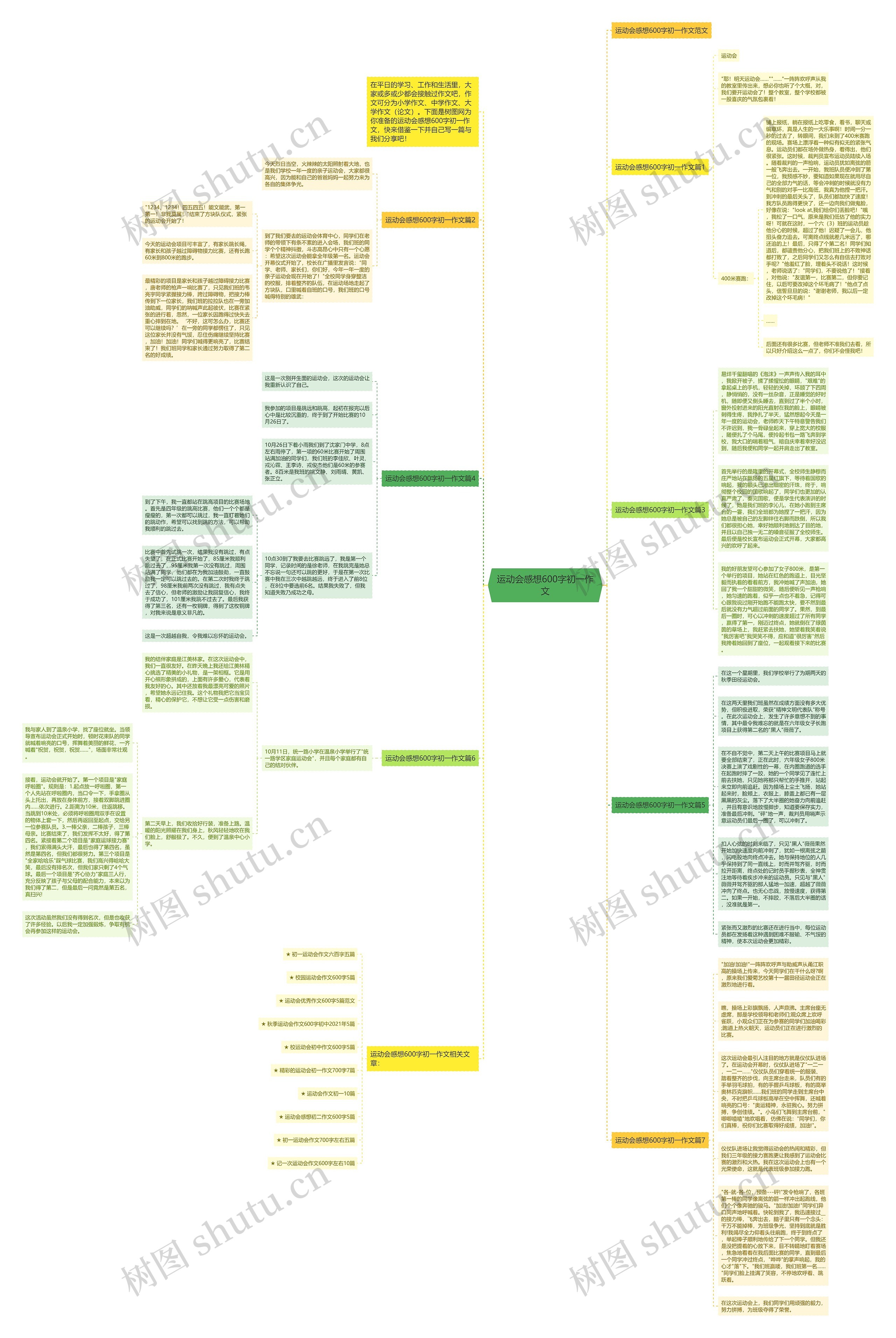 运动会感想600字初一作文思维导图