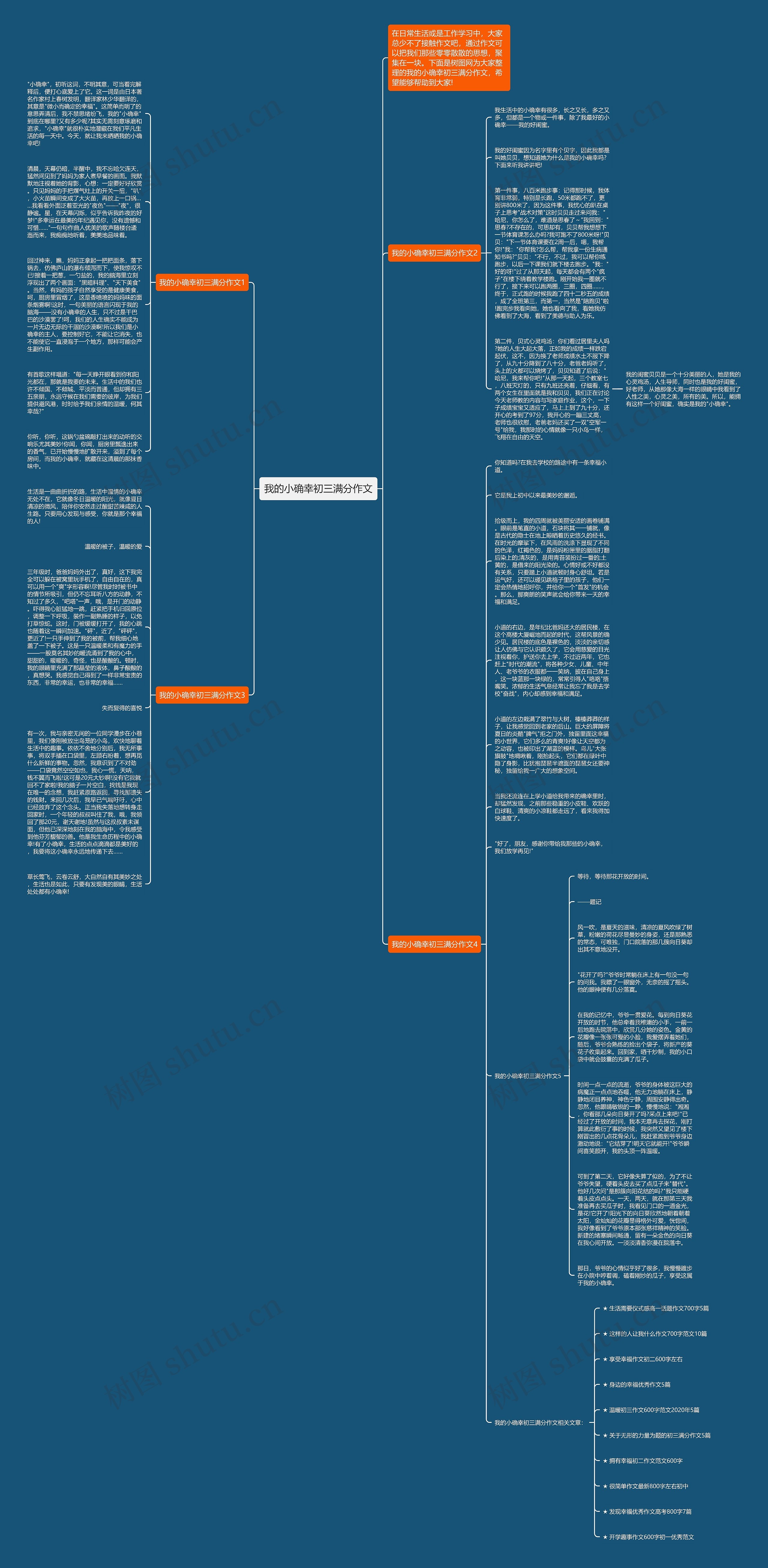 我的小确幸初三满分作文思维导图