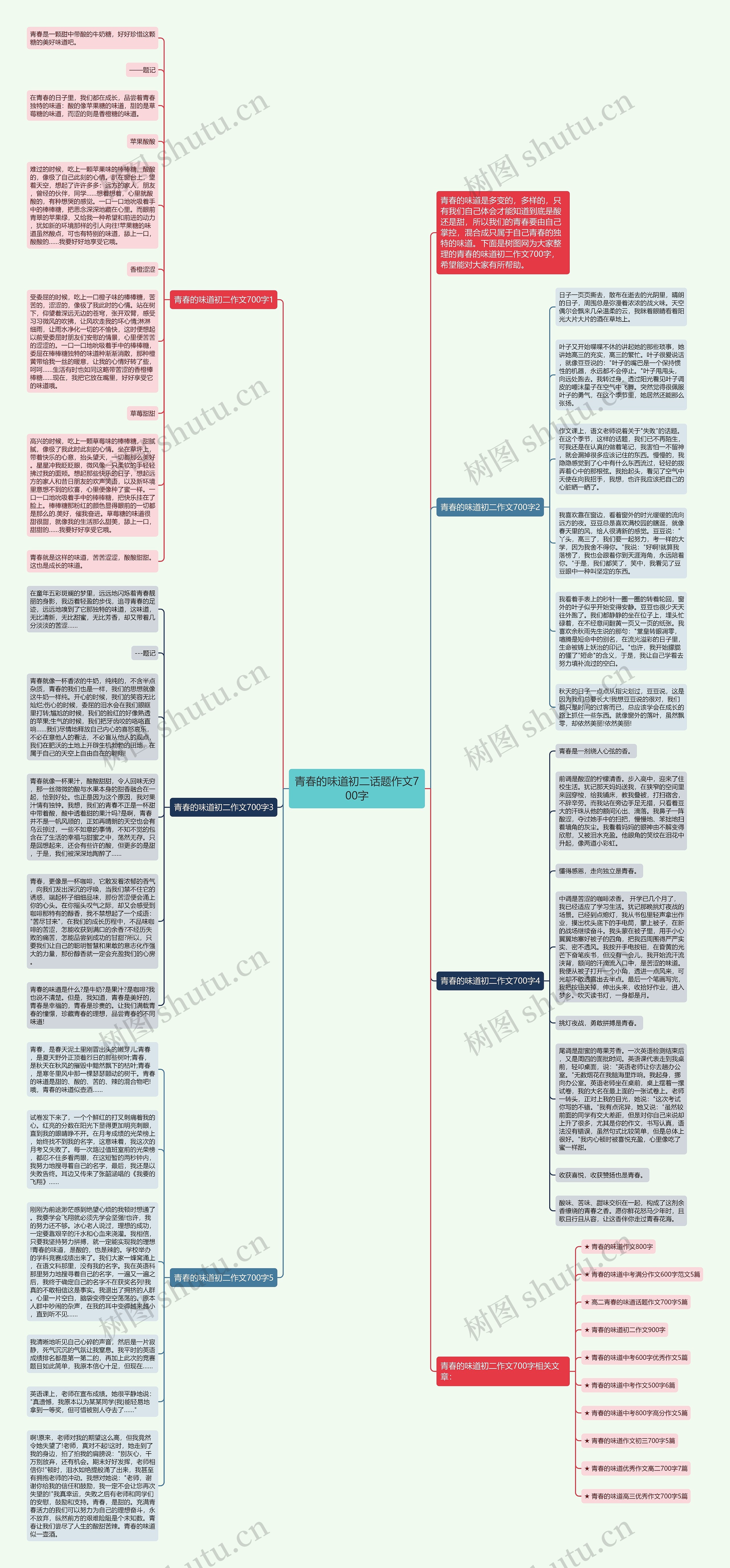 青春的味道初二话题作文700字思维导图