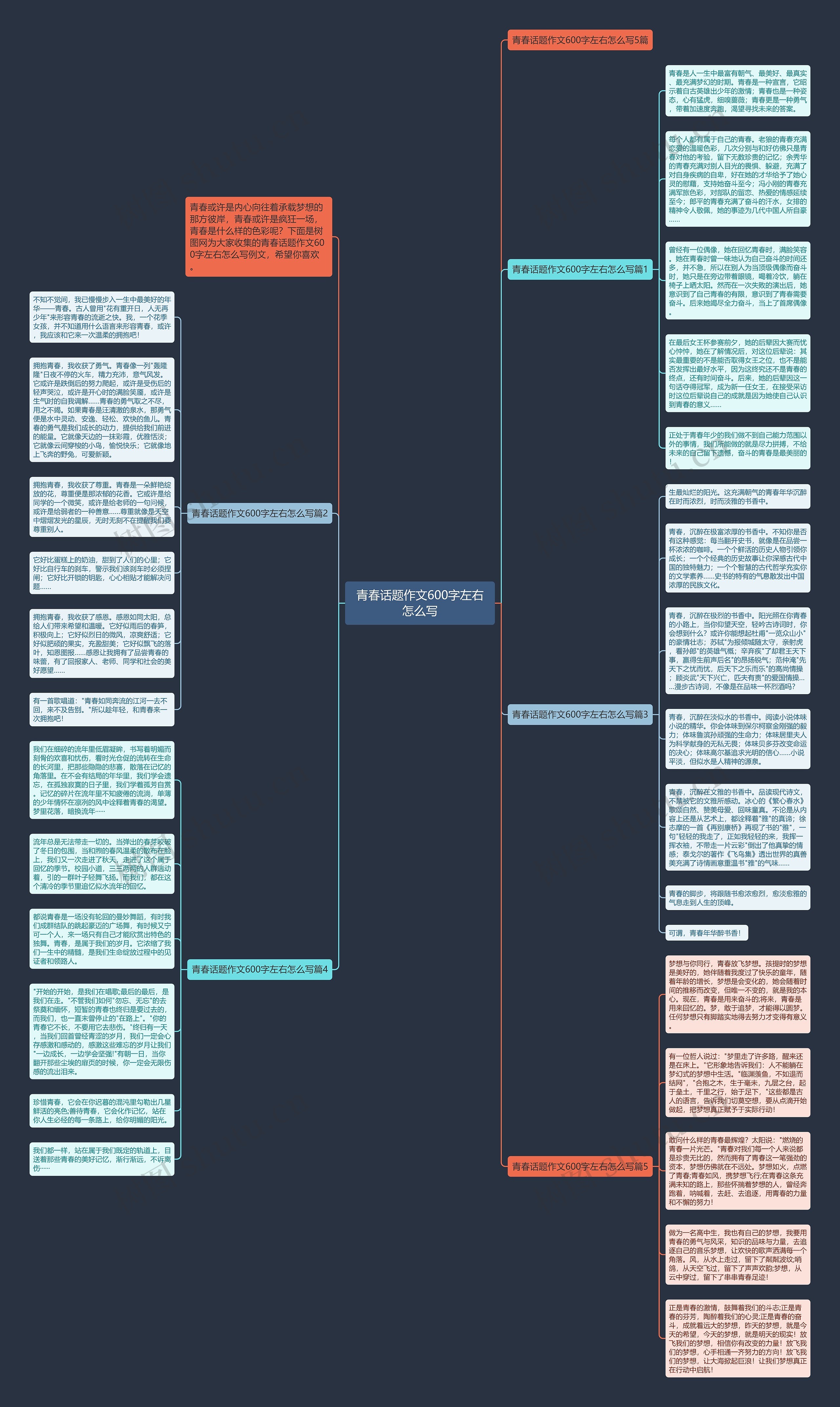 青春话题作文600字左右怎么写思维导图