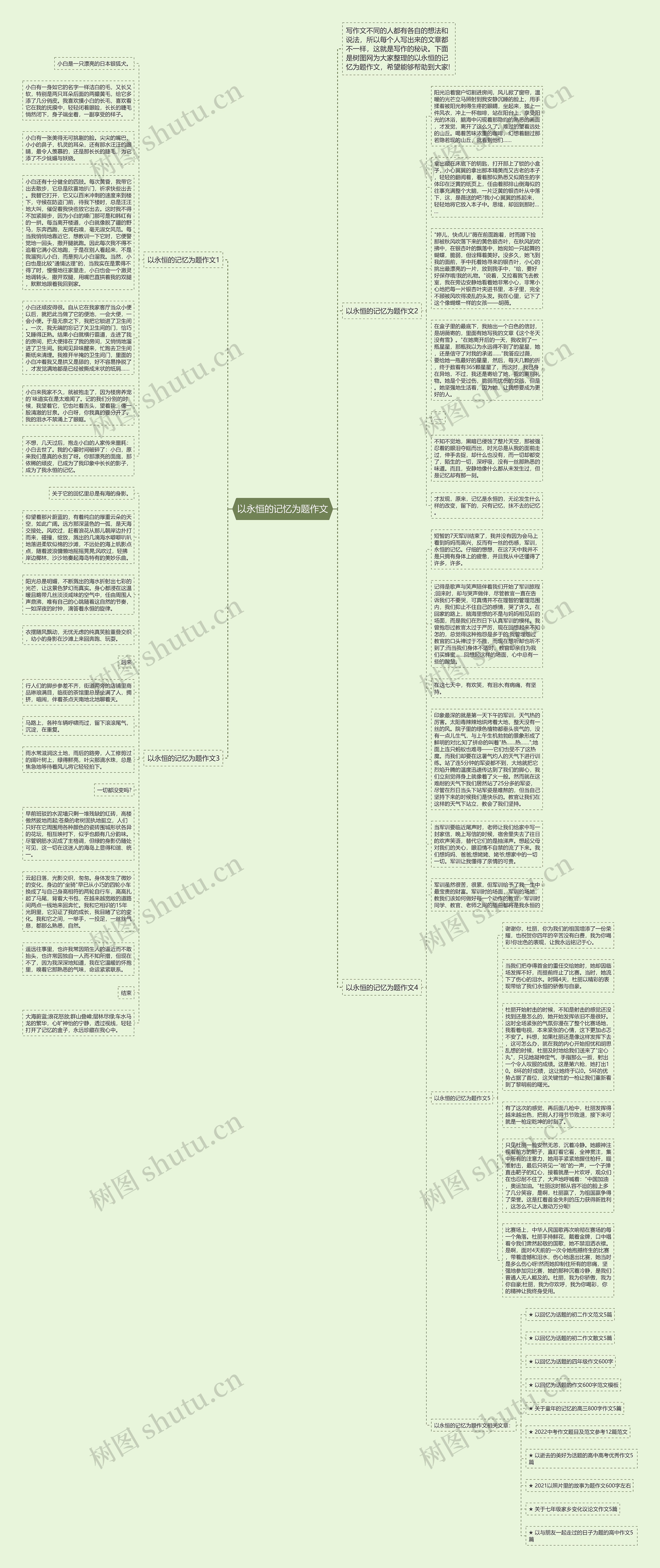 以永恒的记忆为题作文思维导图