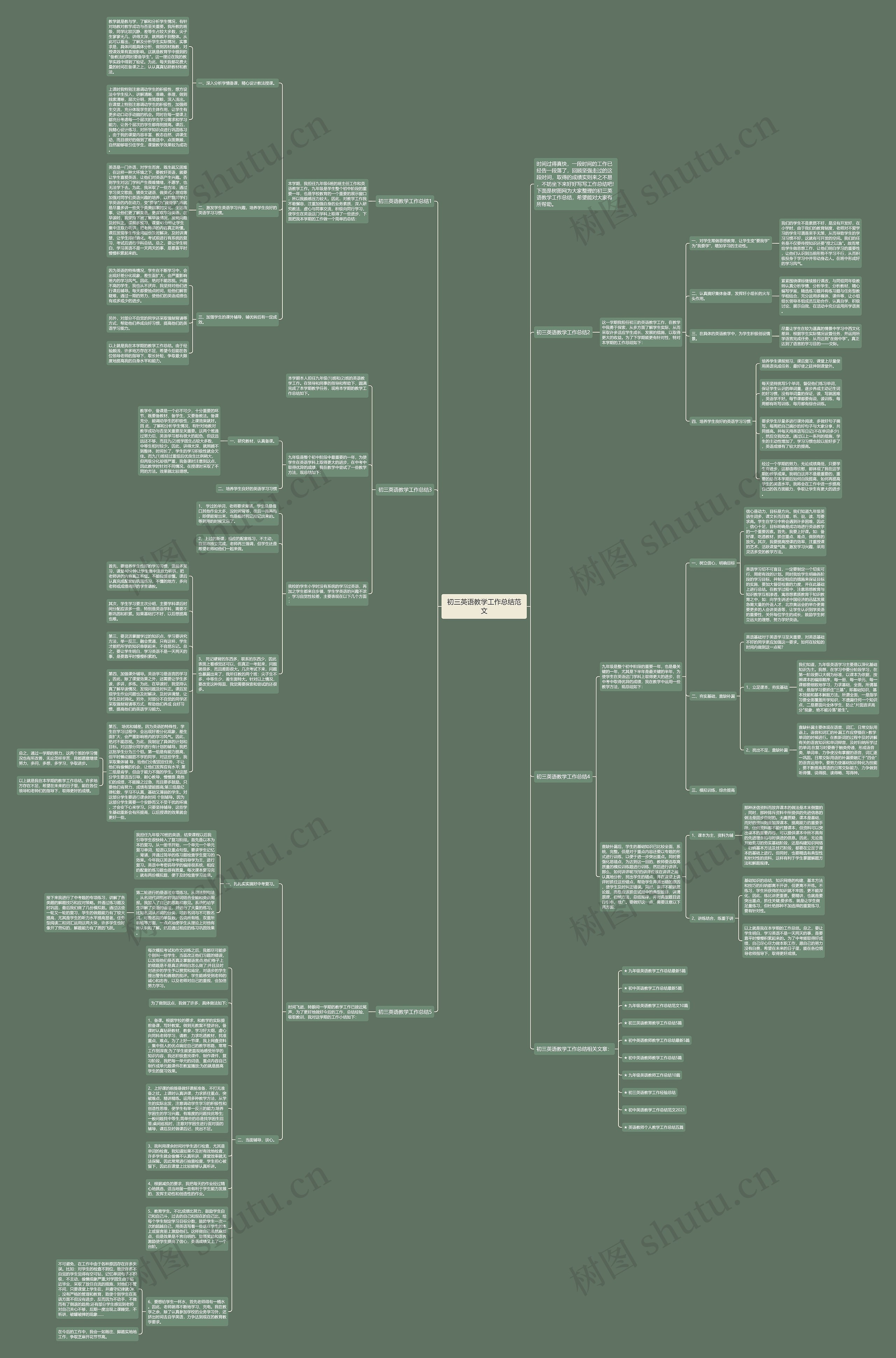 初三英语教学工作总结范文思维导图