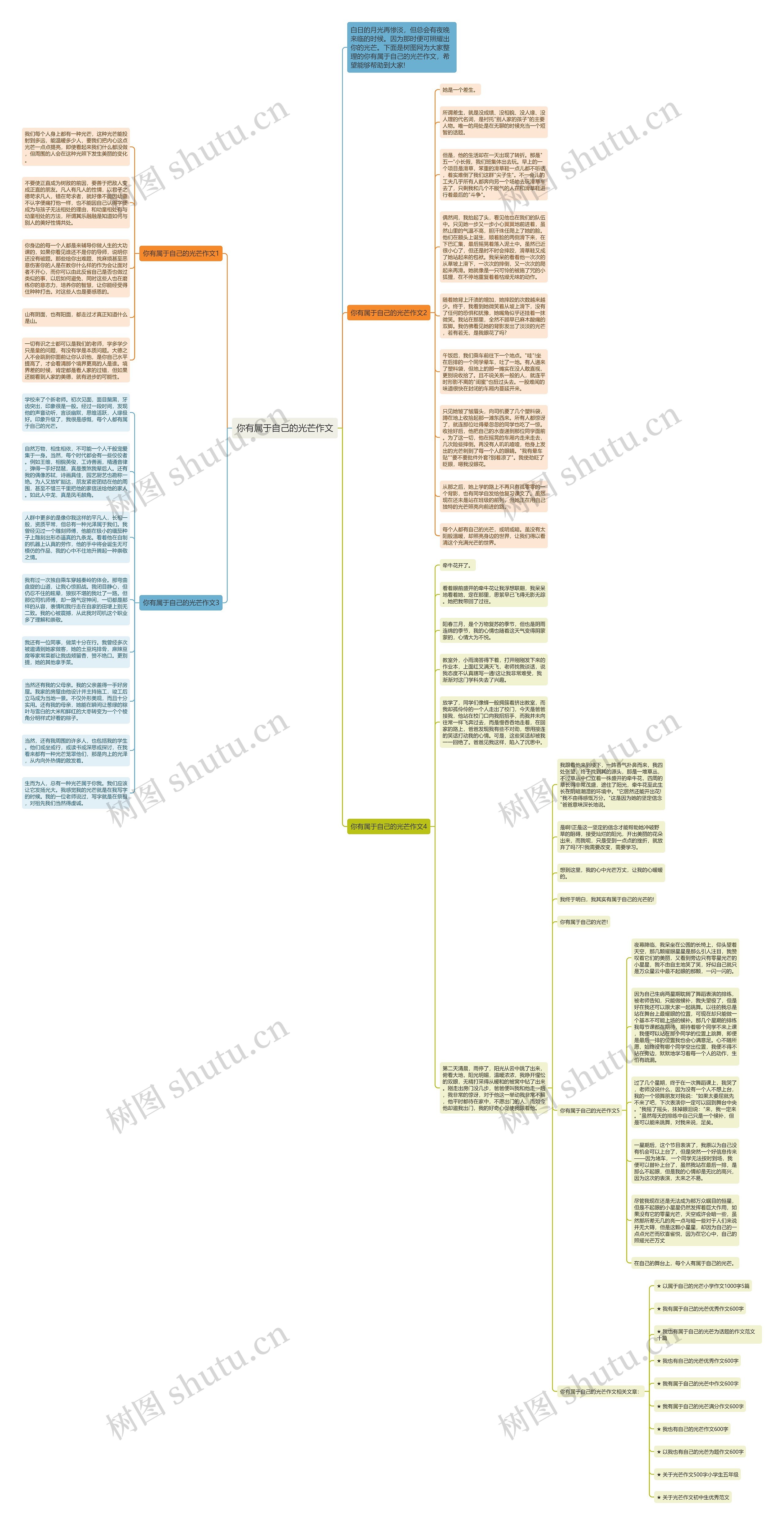 你有属于自己的光芒作文思维导图