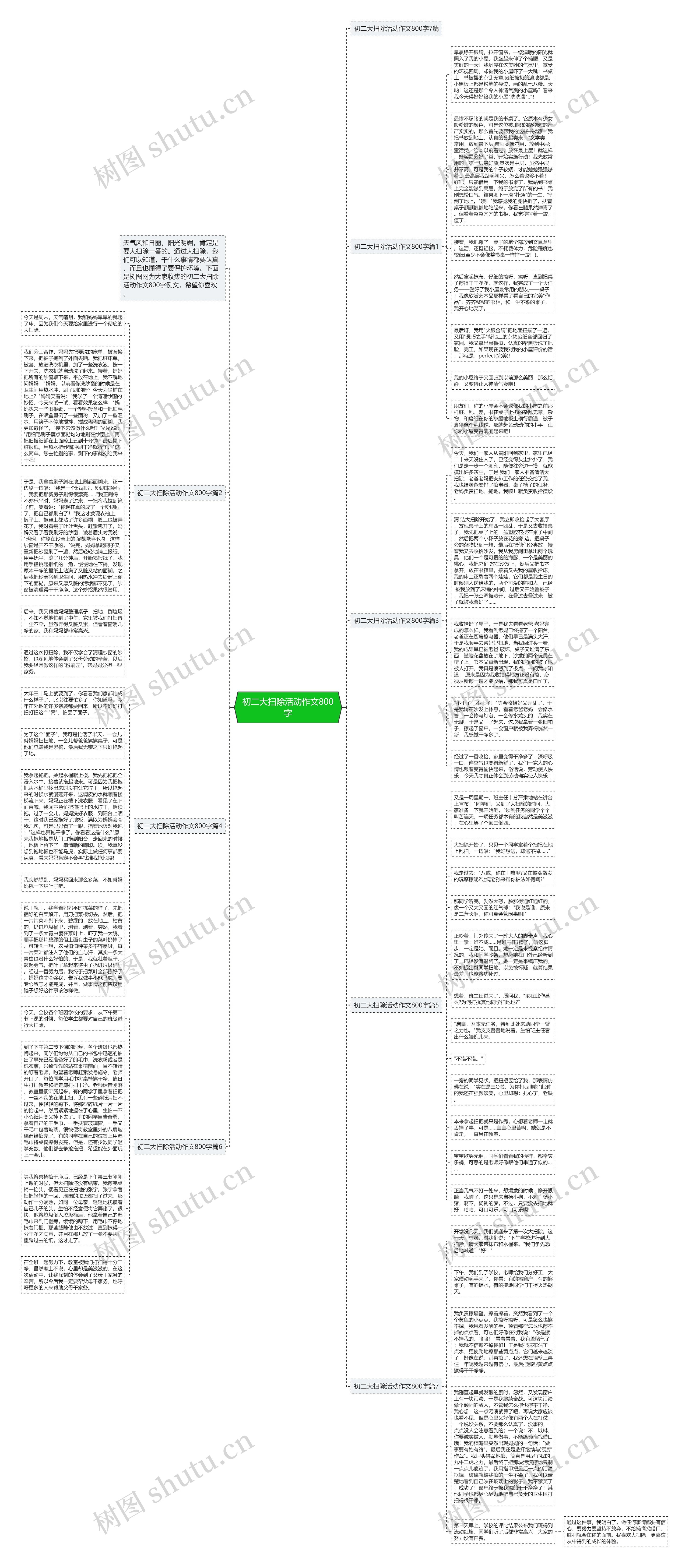 初二大扫除活动作文800字思维导图