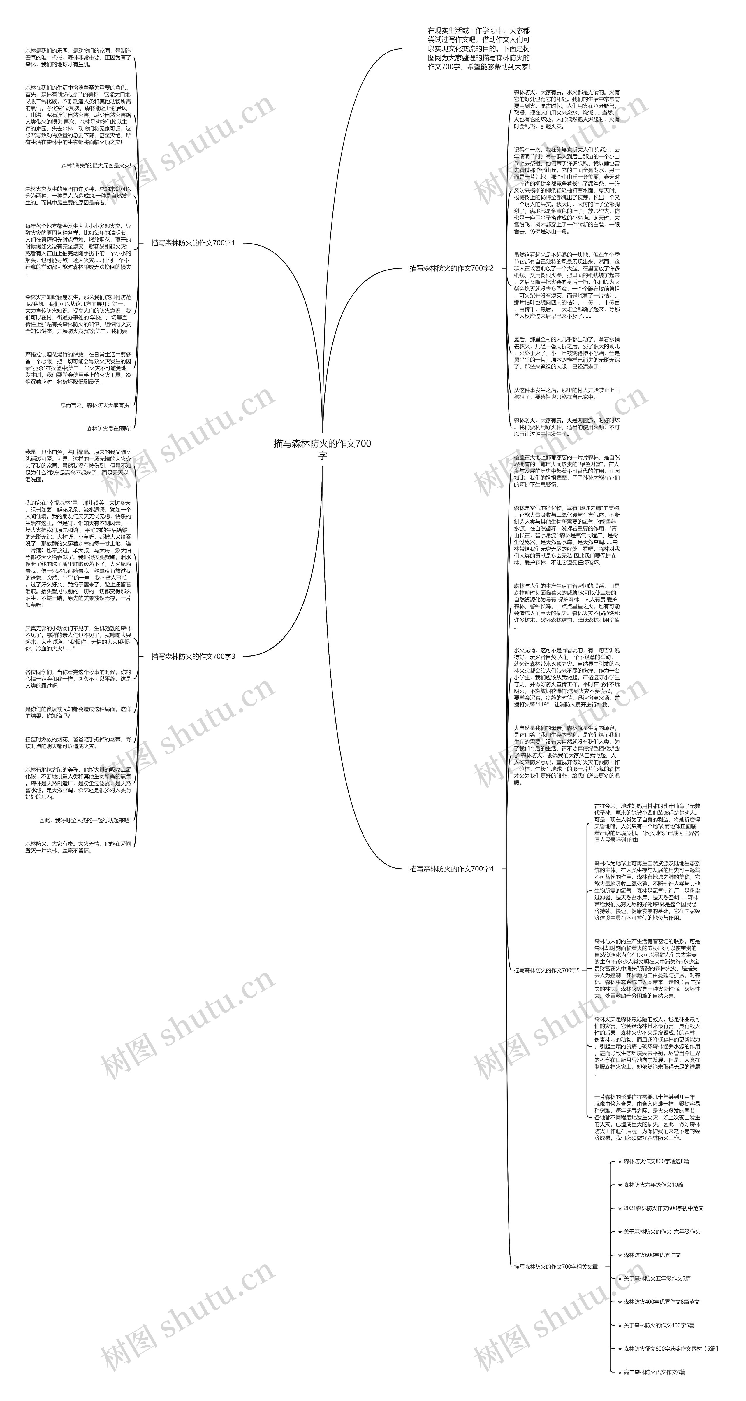 描写森林防火的作文700字思维导图