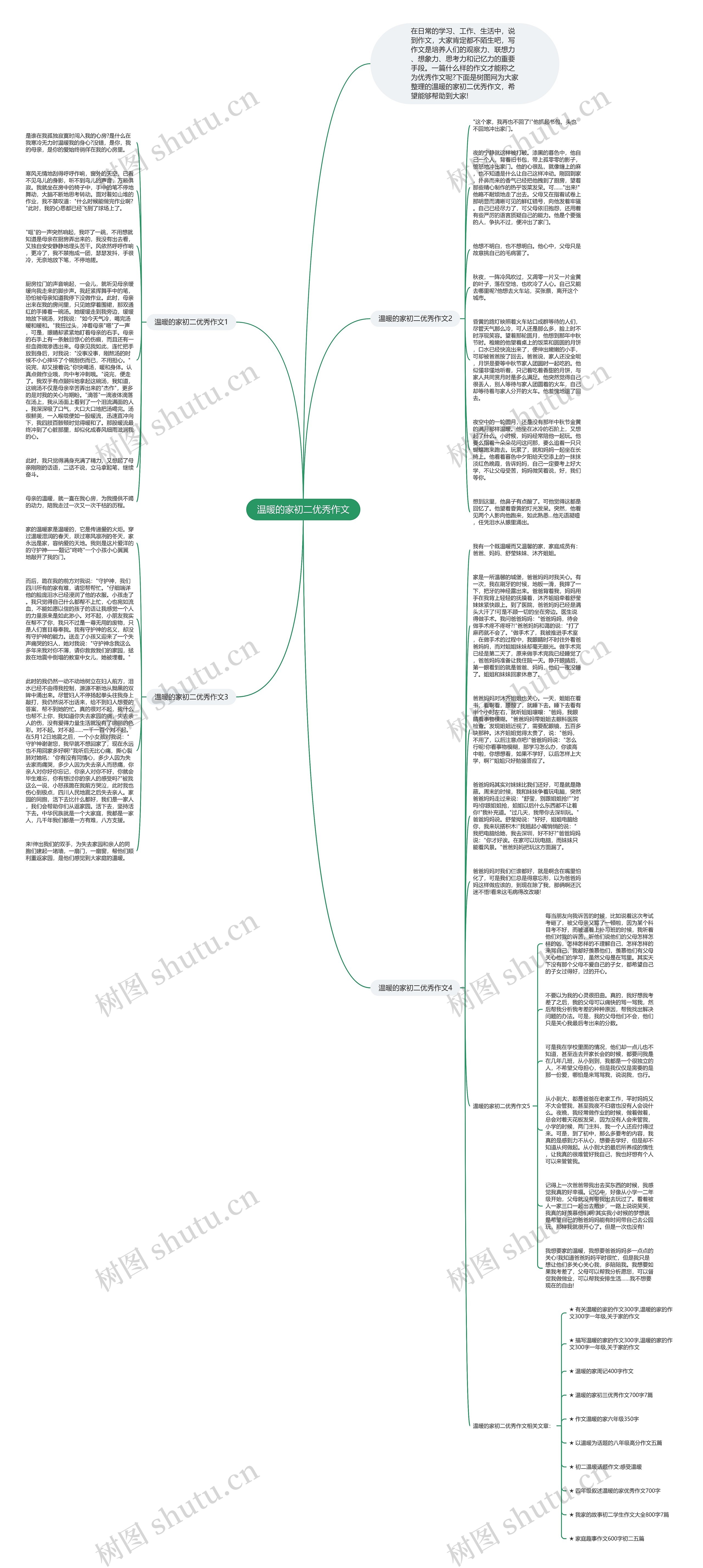 温暖的家初二优秀作文思维导图
