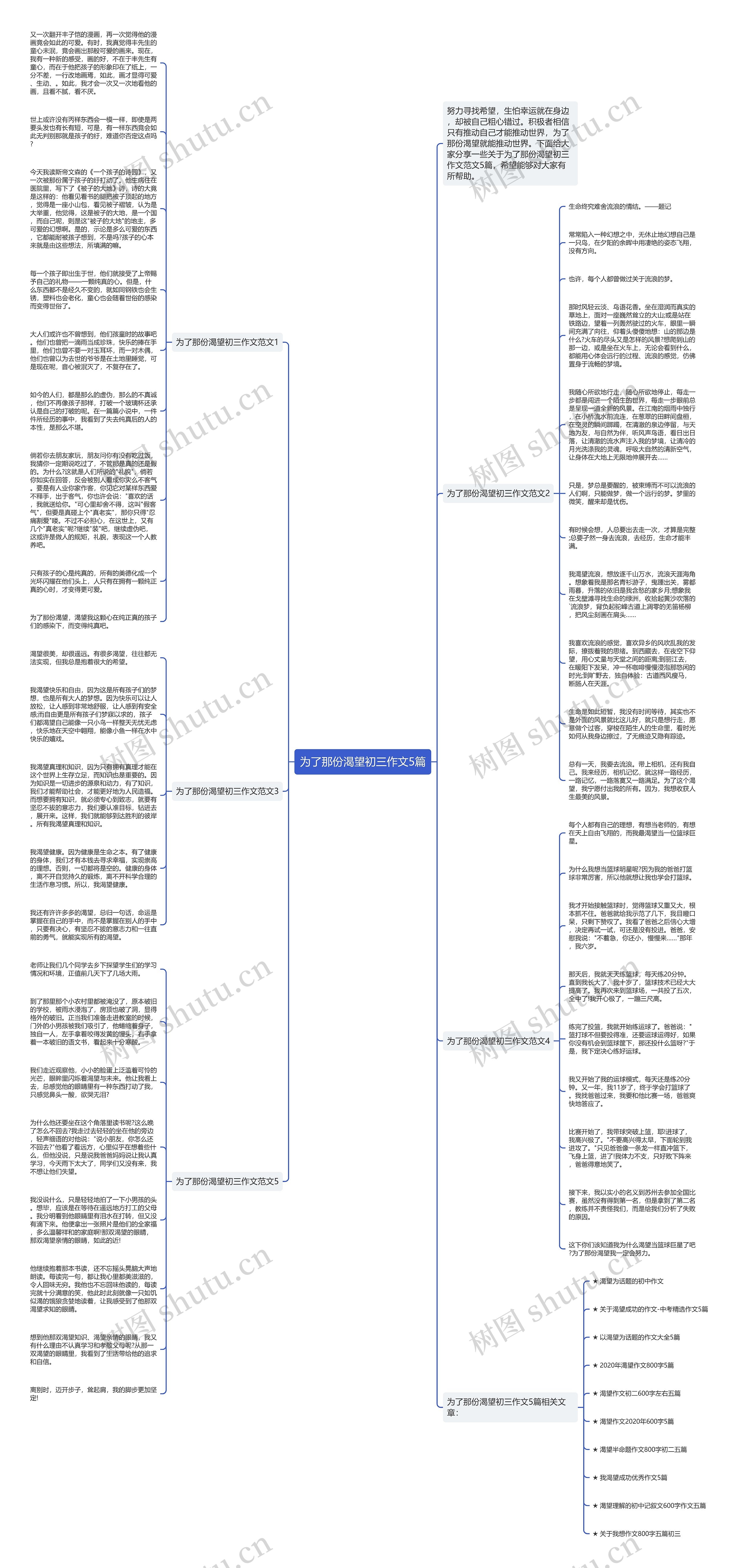 为了那份渴望初三作文5篇思维导图