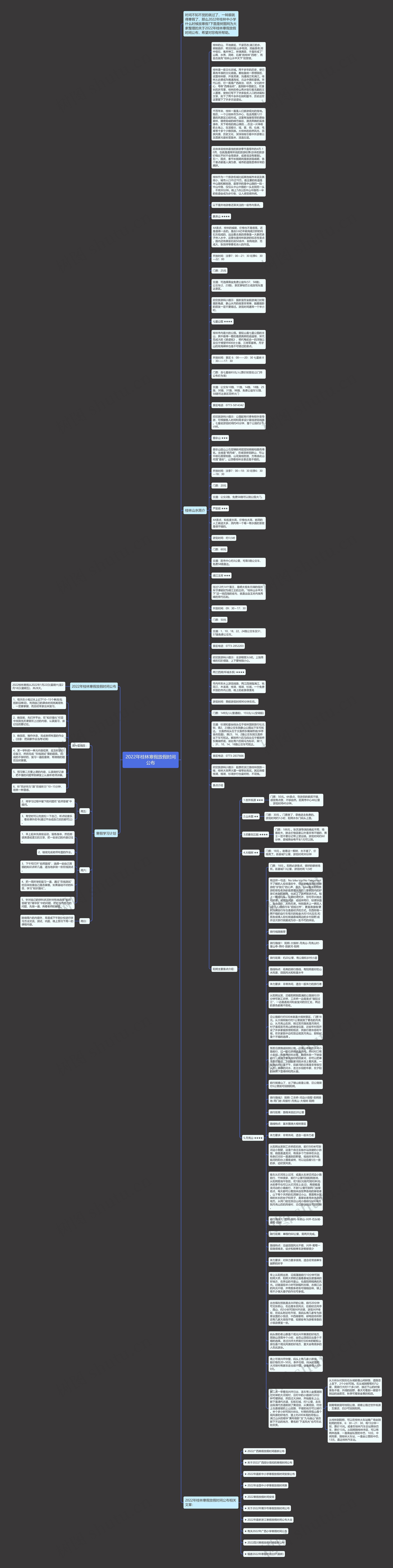 2022年桂林寒假放假时间公布思维导图