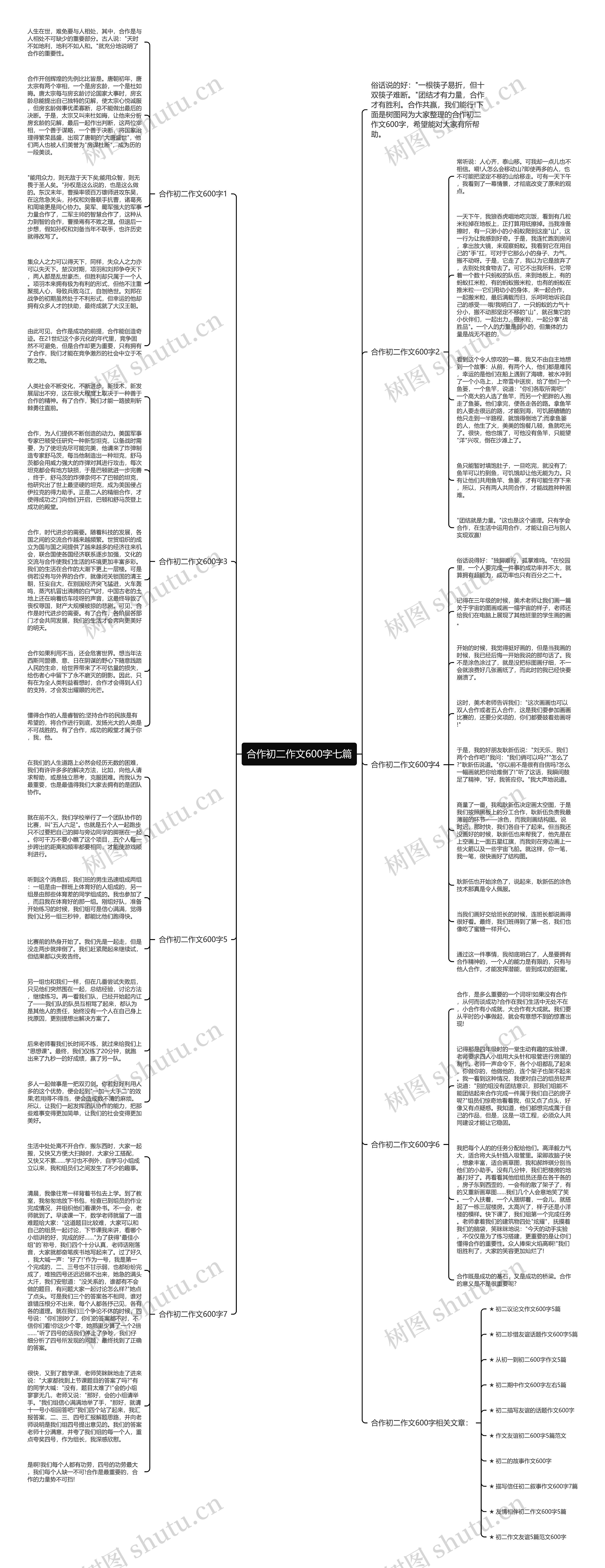 合作初二作文600字七篇思维导图
