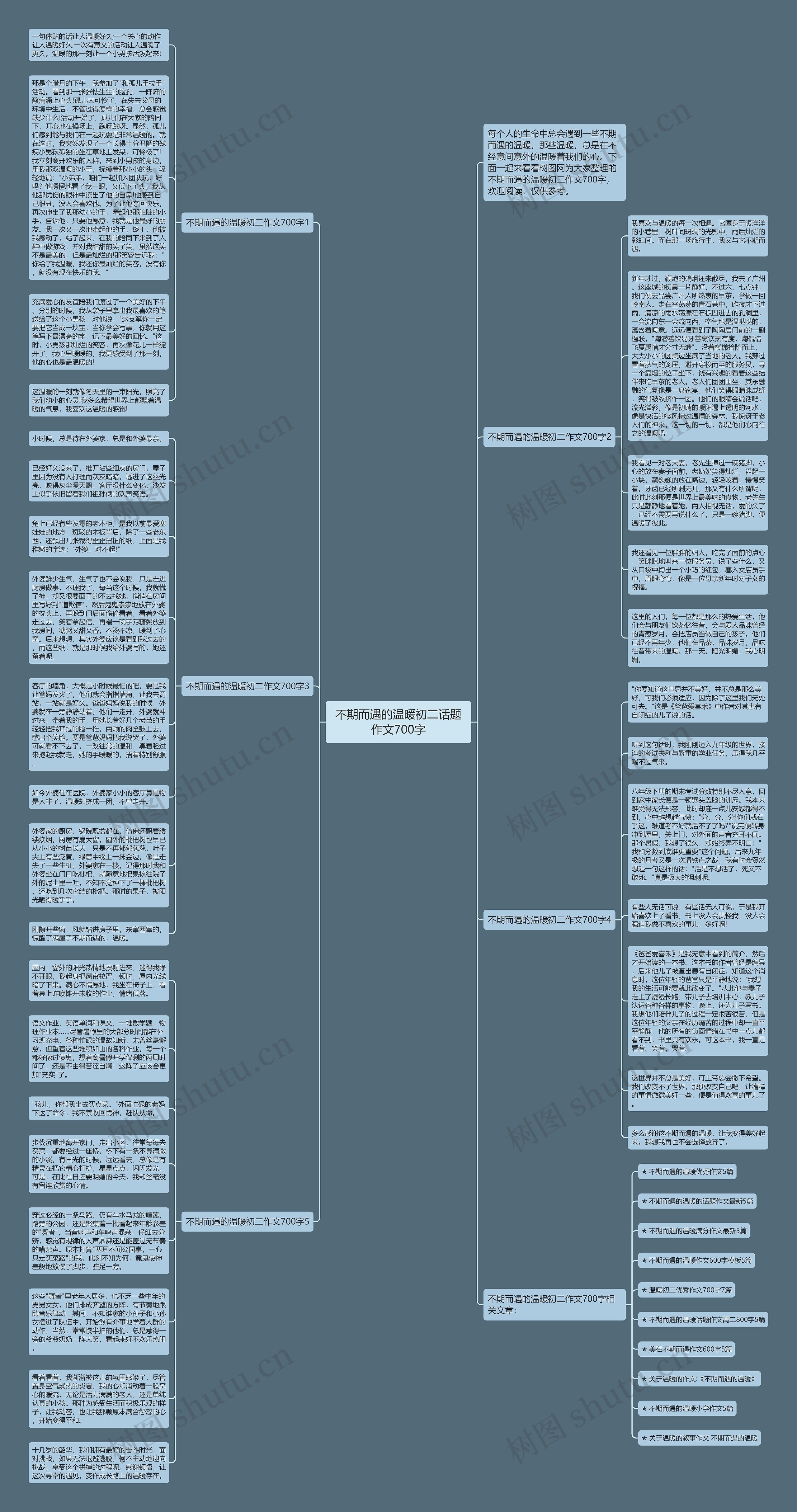 不期而遇的温暖初二话题作文700字思维导图