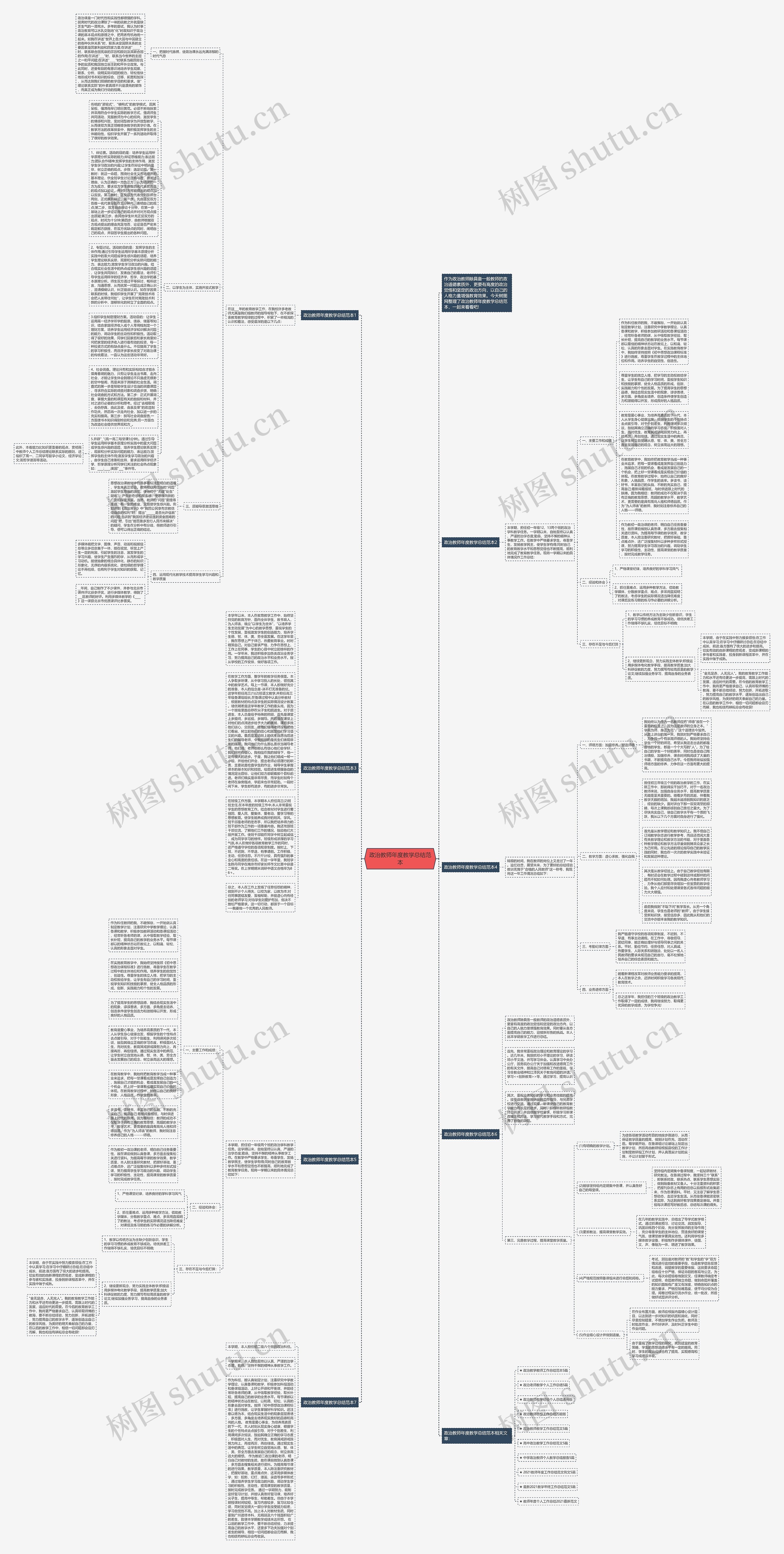 政治教师年度教学总结范本思维导图