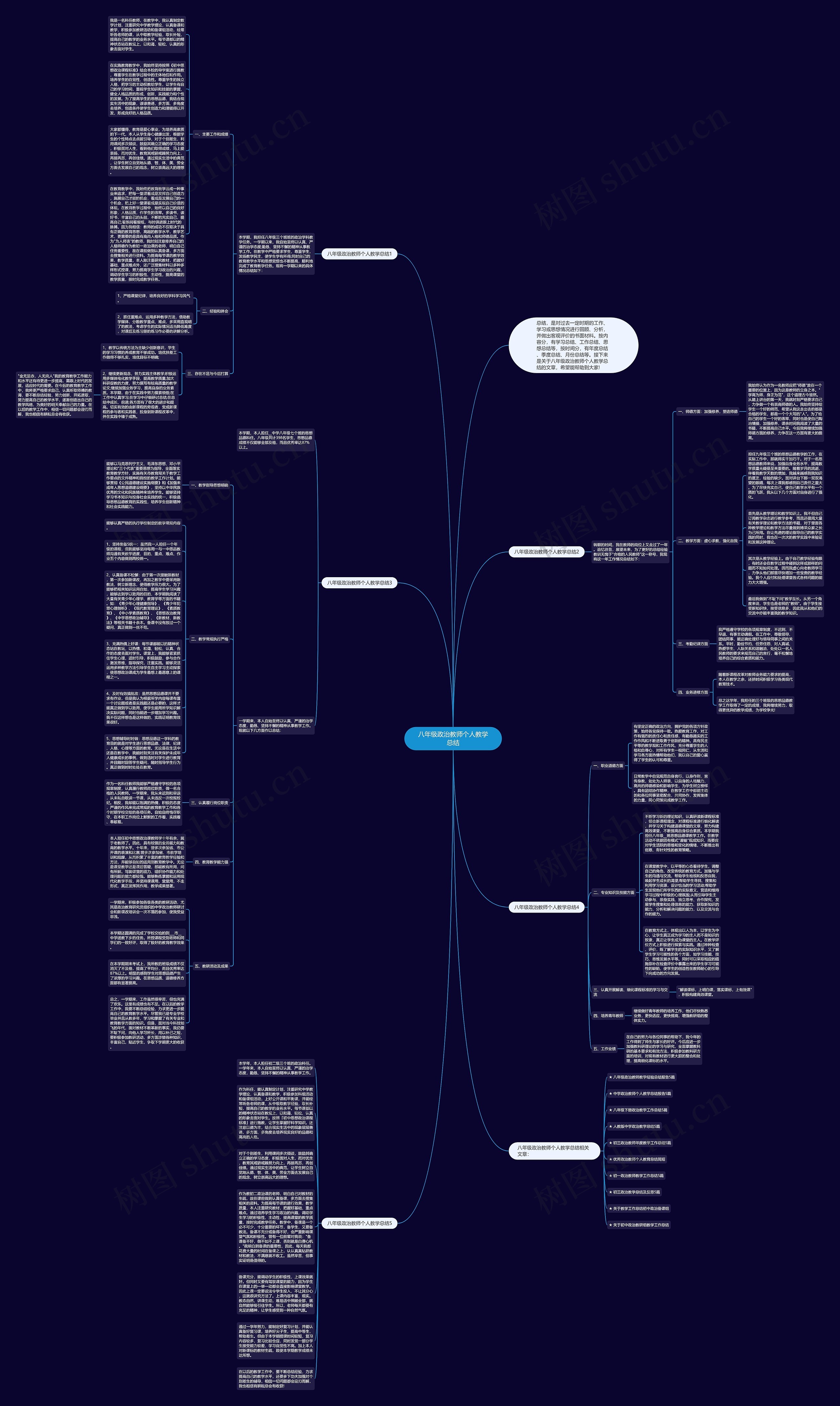 八年级政治教师个人教学总结思维导图
