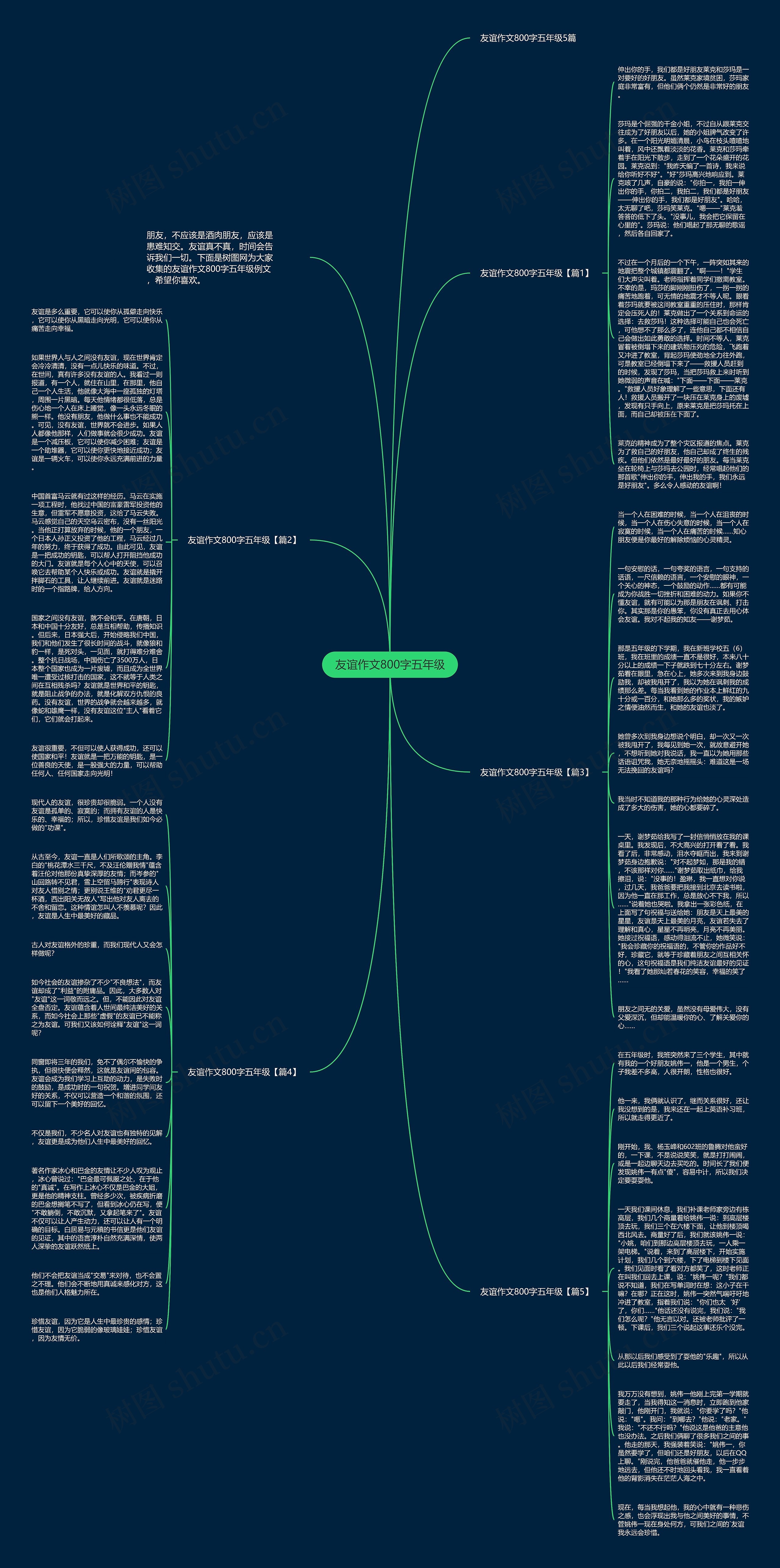友谊作文800字五年级思维导图