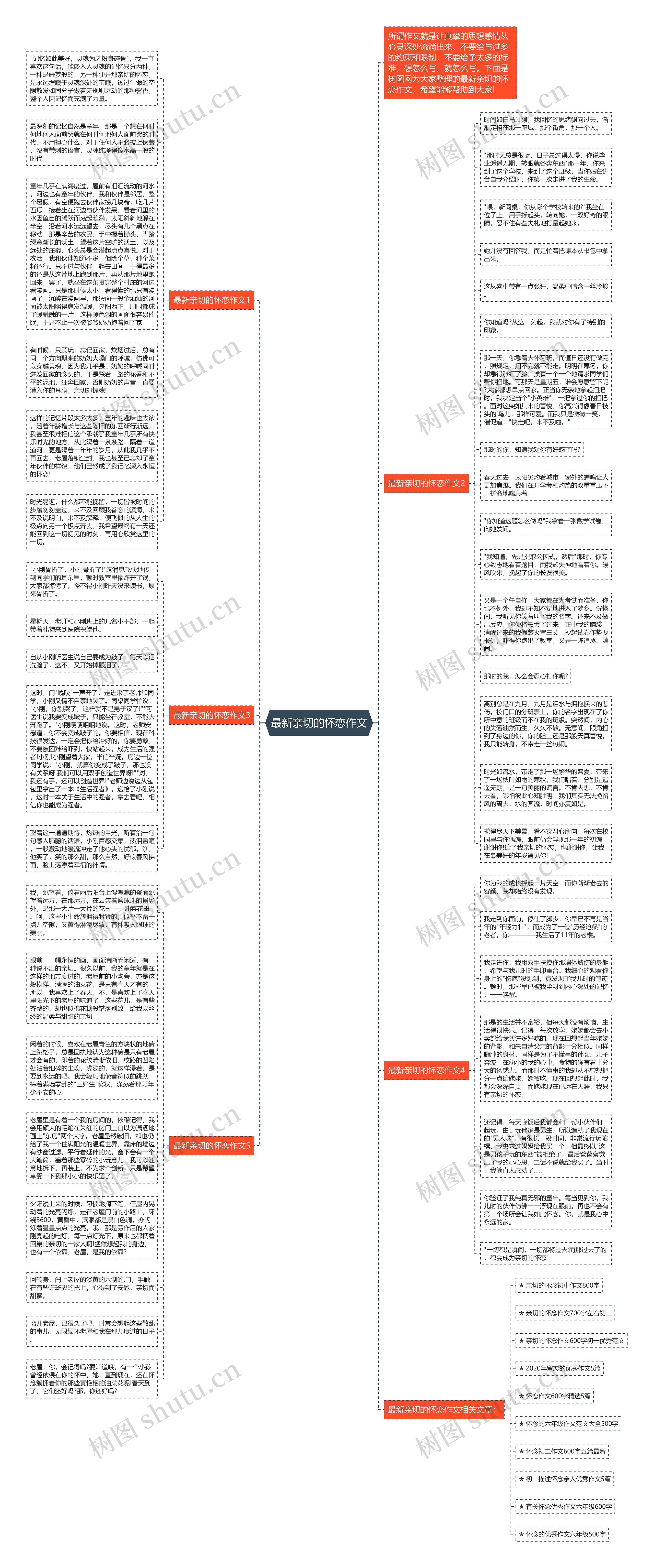 最新亲切的怀恋作文思维导图