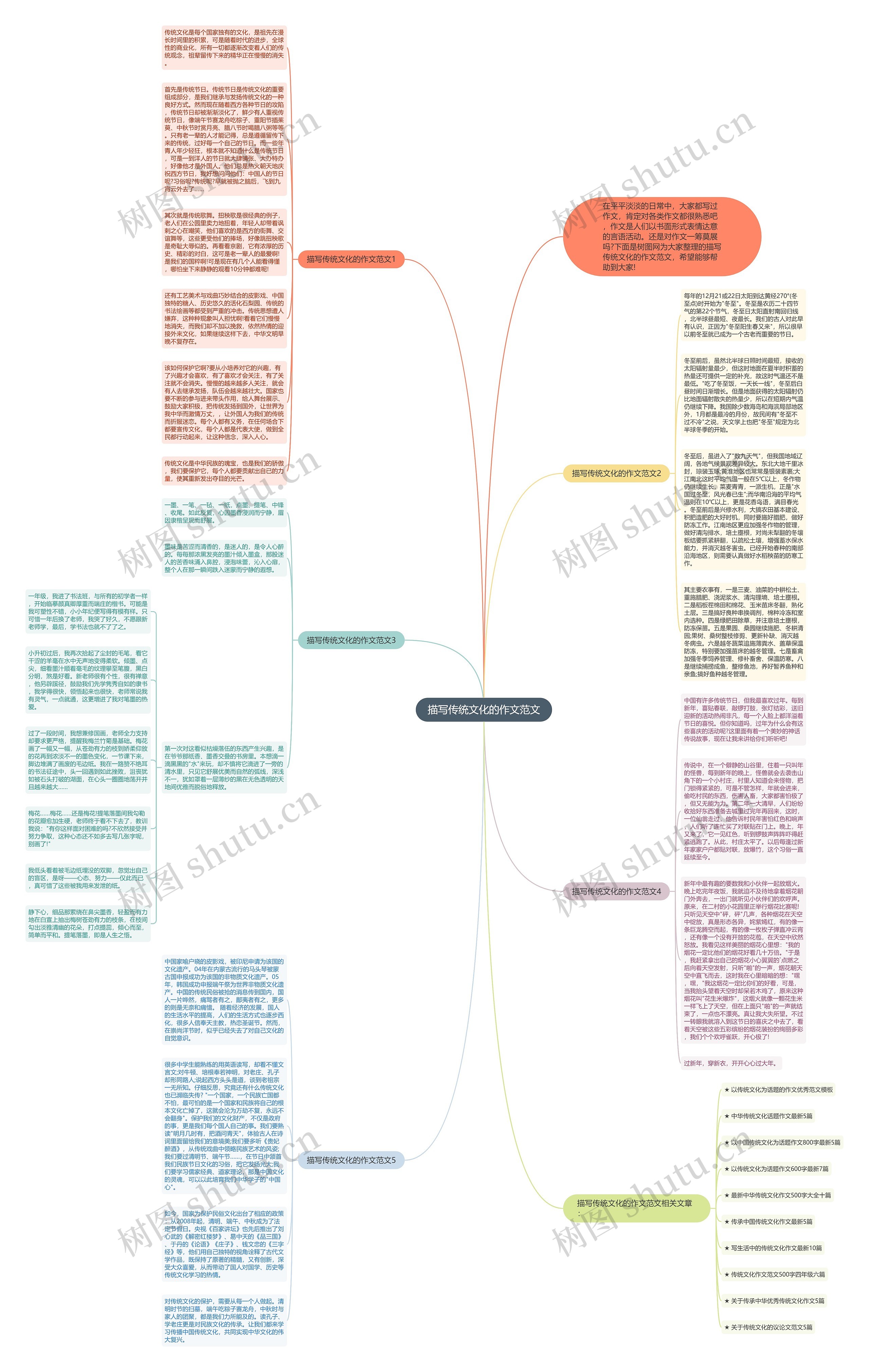 描写传统文化的作文范文思维导图